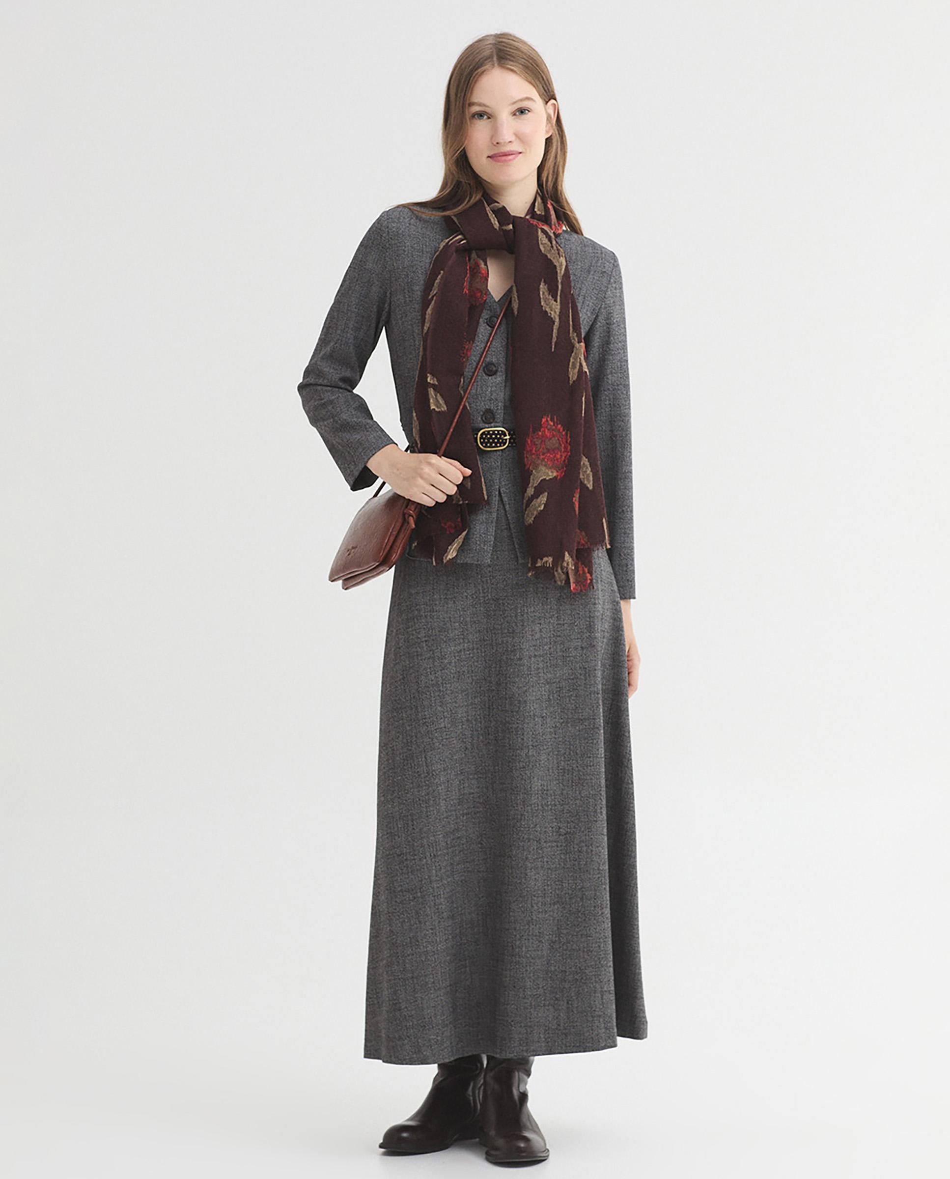 Chaqueta de mujer jaspeda con escote de pico - Nice Things - Gris Gris-6