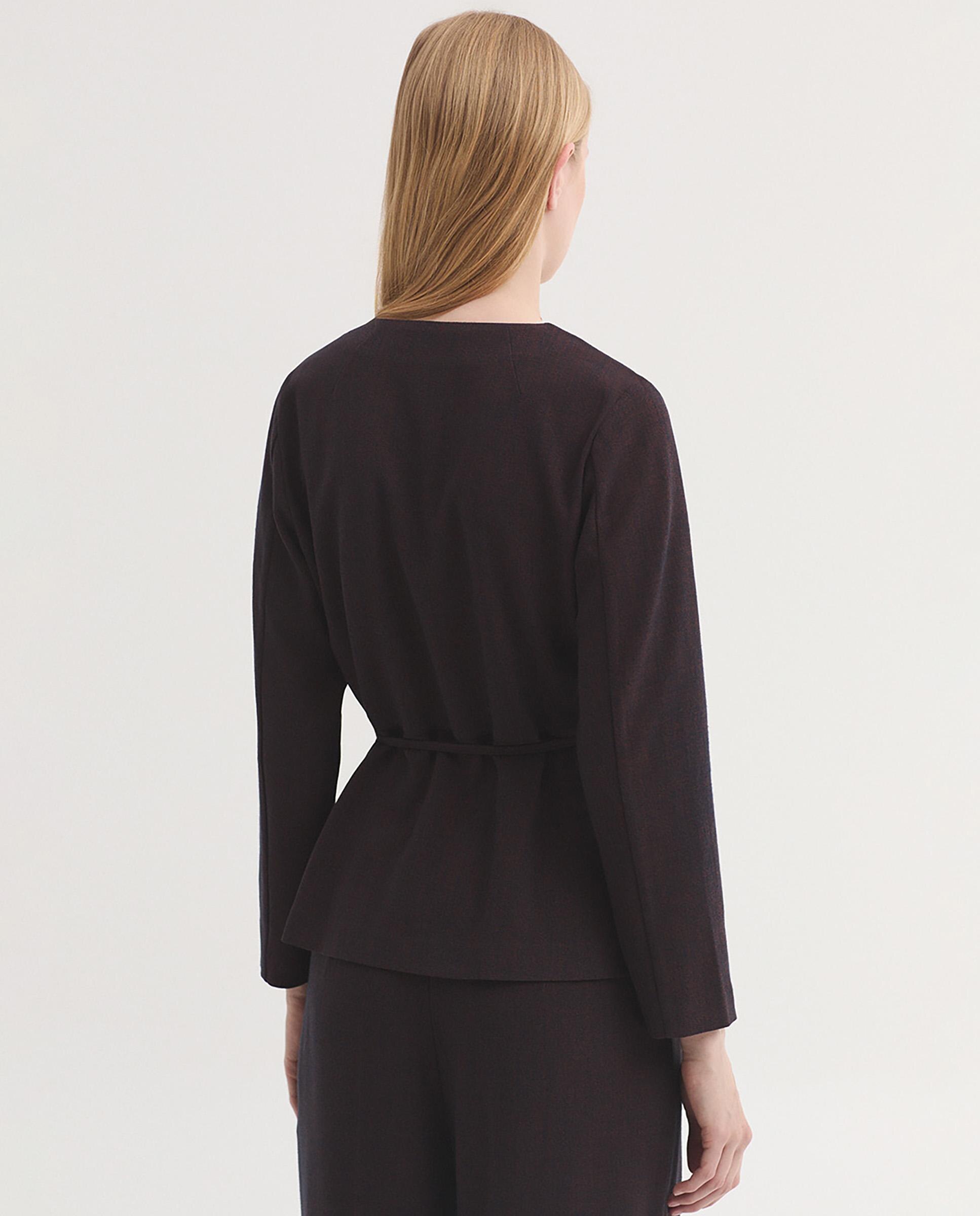 Chaqueta de mujer jaspeda con escote de pico - Nice Things - Marrón Marrón-4