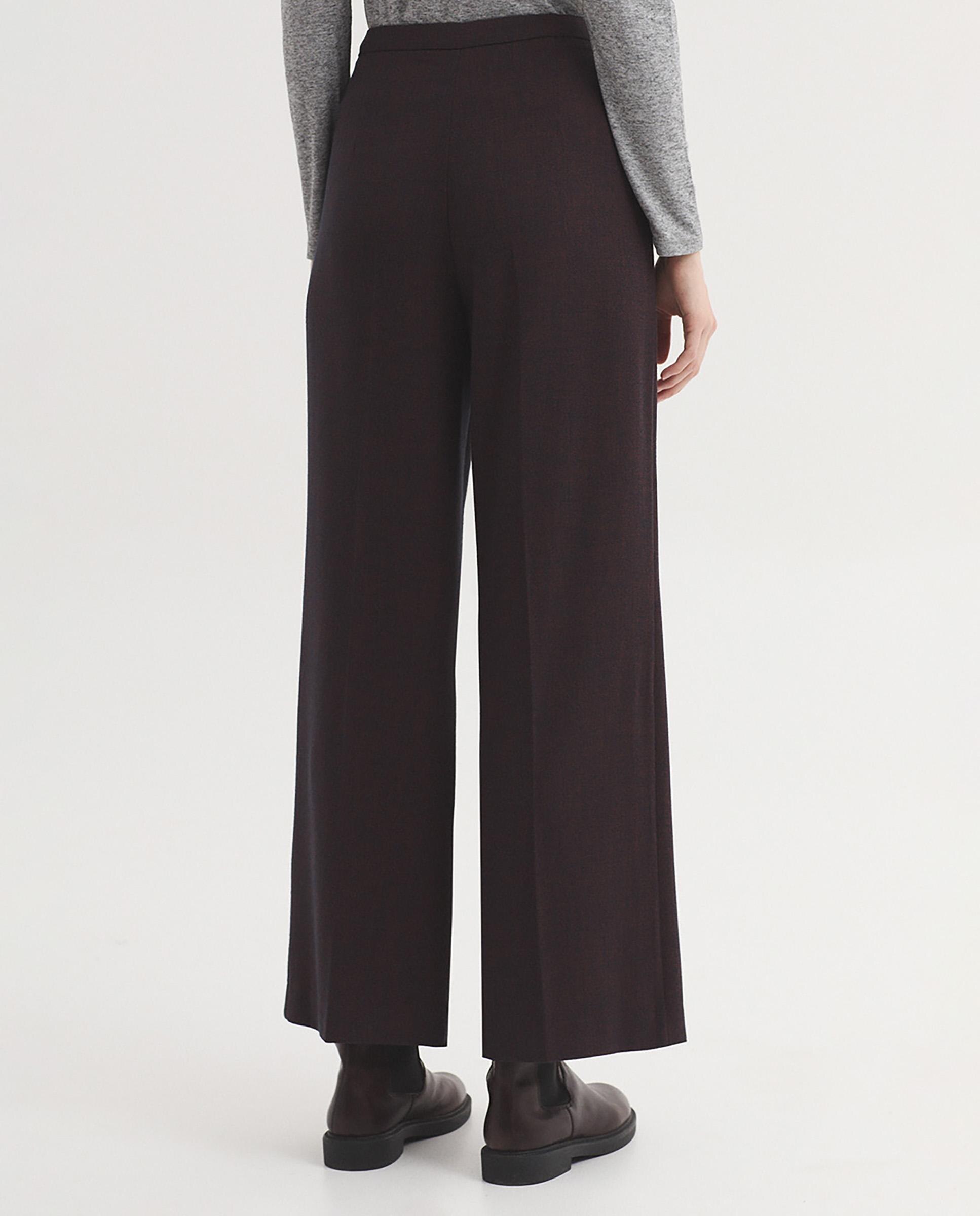Pantalones rectos de mujer jaspeado con cierre de cremallera - Nice Things - Marrón Marrón-3