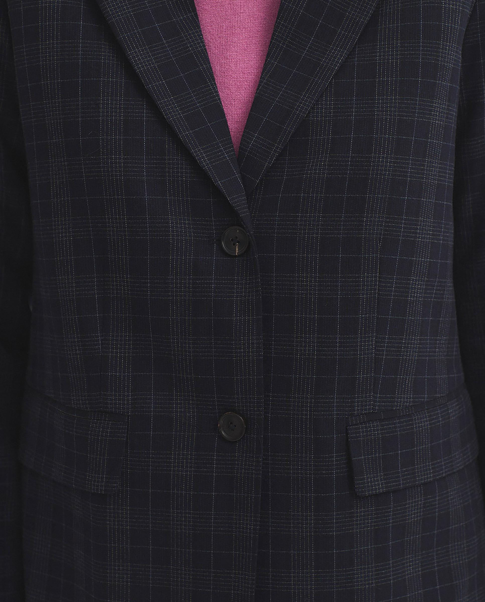 Blazer de mujer de cuadros y cuello solapa - Nice Things - Azul marino Azul marino-6