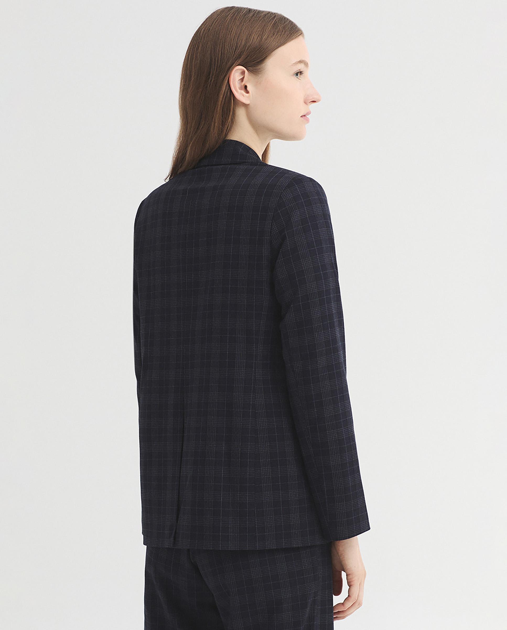 Blazer de mujer de cuadros y cuello solapa - Nice Things - Azul marino Azul marino-3
