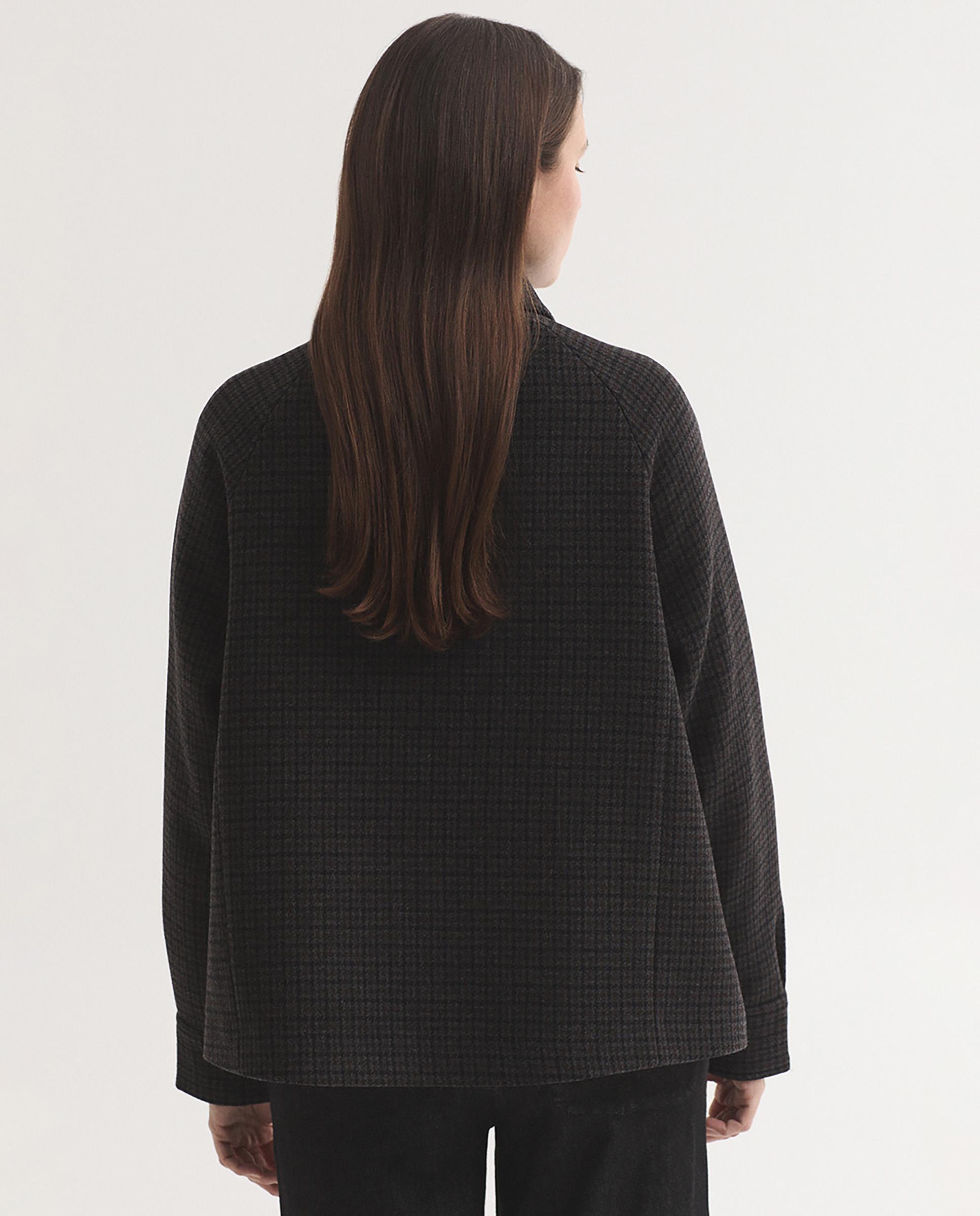 Chaqueta de mujer de cuadros con cierre de cremallera - Nice Things - Gris Gris-4