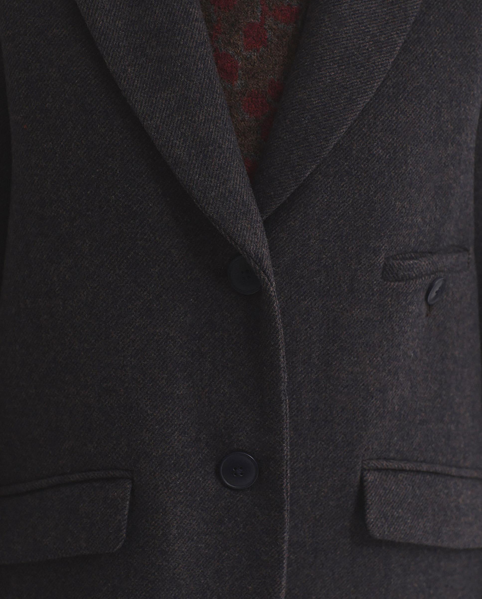 Abrigo de paño de mujer con cuello solapa y bolsillos - Nice Things - Gris Gris-6