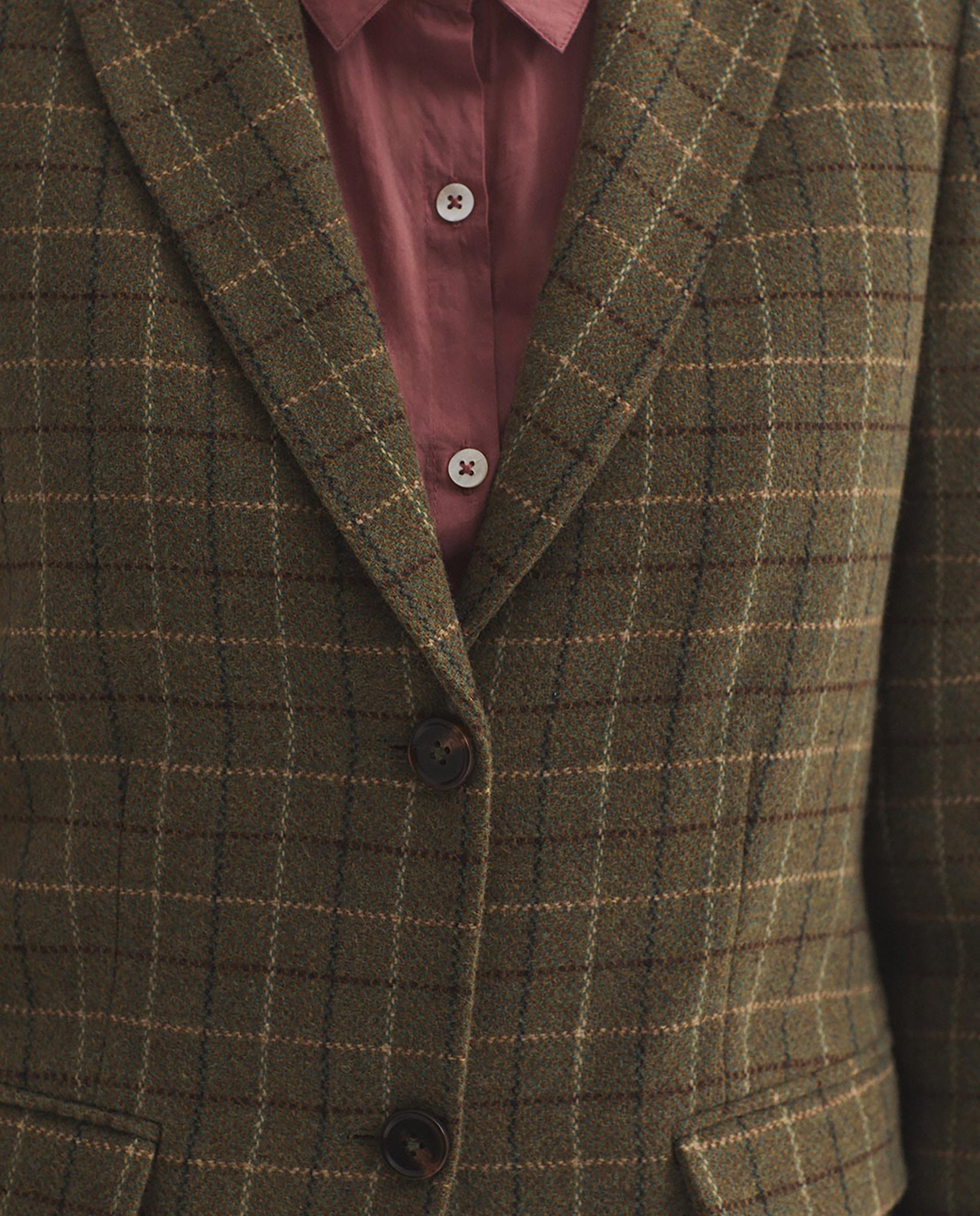 Blazer de mujer de cuadros con botonadura central - Nice Things - Verde Verde-7