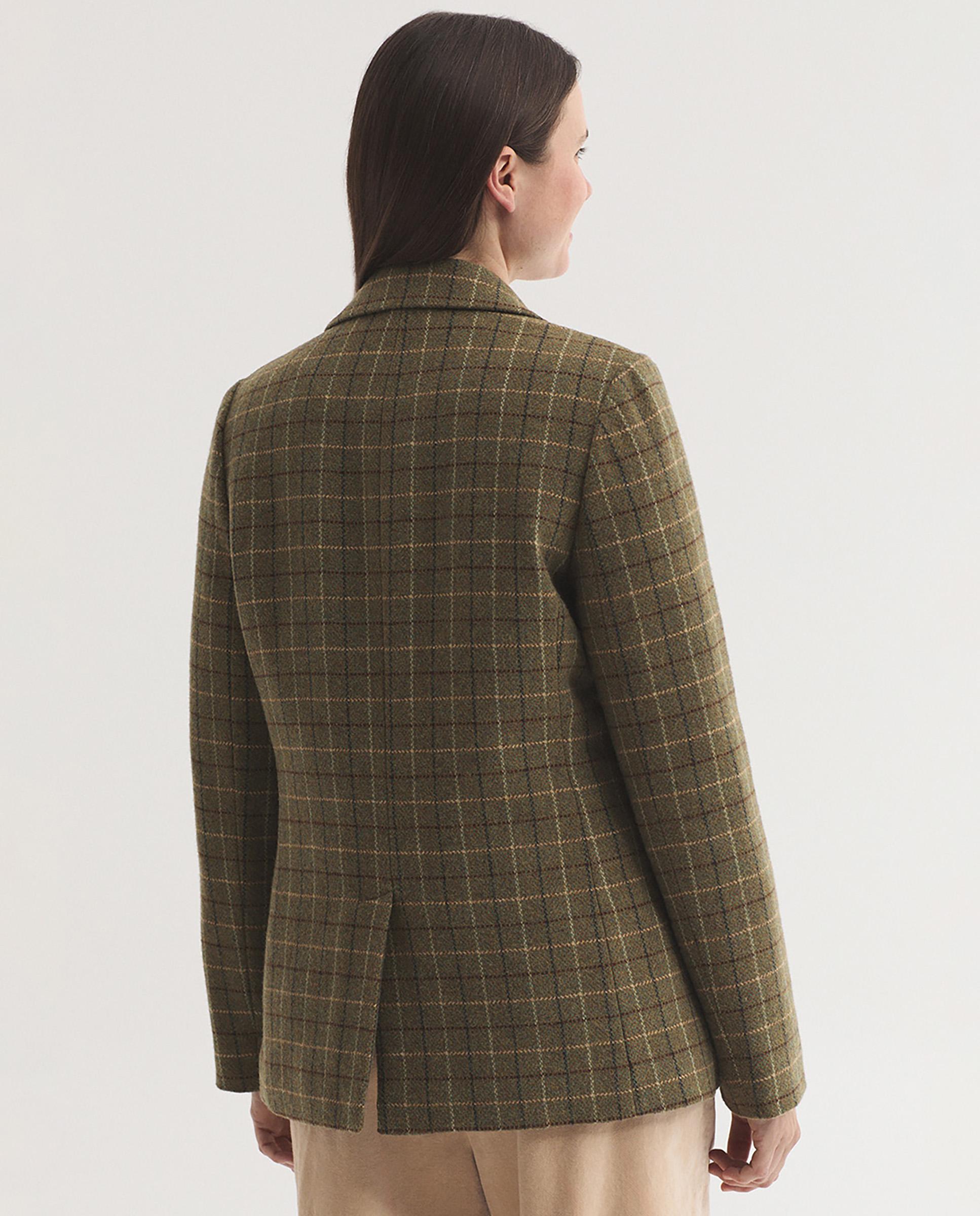 Blazer de mujer de cuadros con botonadura central - Nice Things - Verde Verde-3