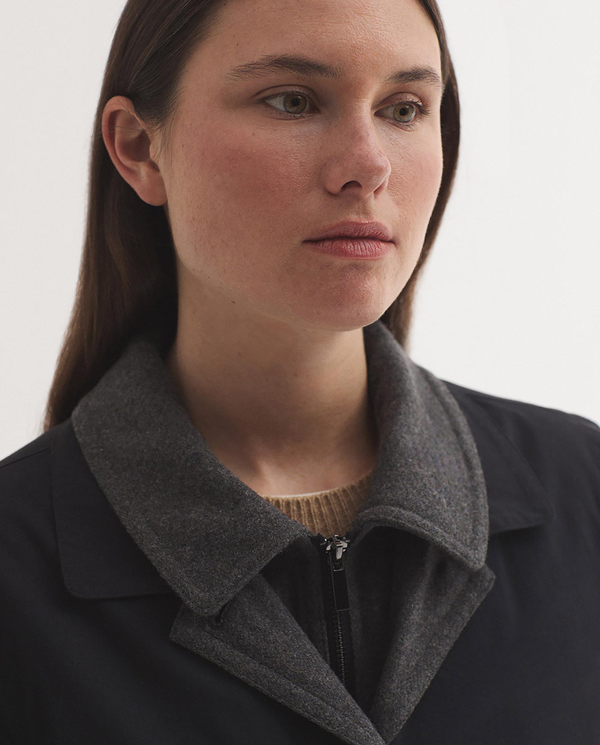 Parka de mujer acolchada repelente al agua con cuello camisero - Nice Things - Azul marino Azul marino-2