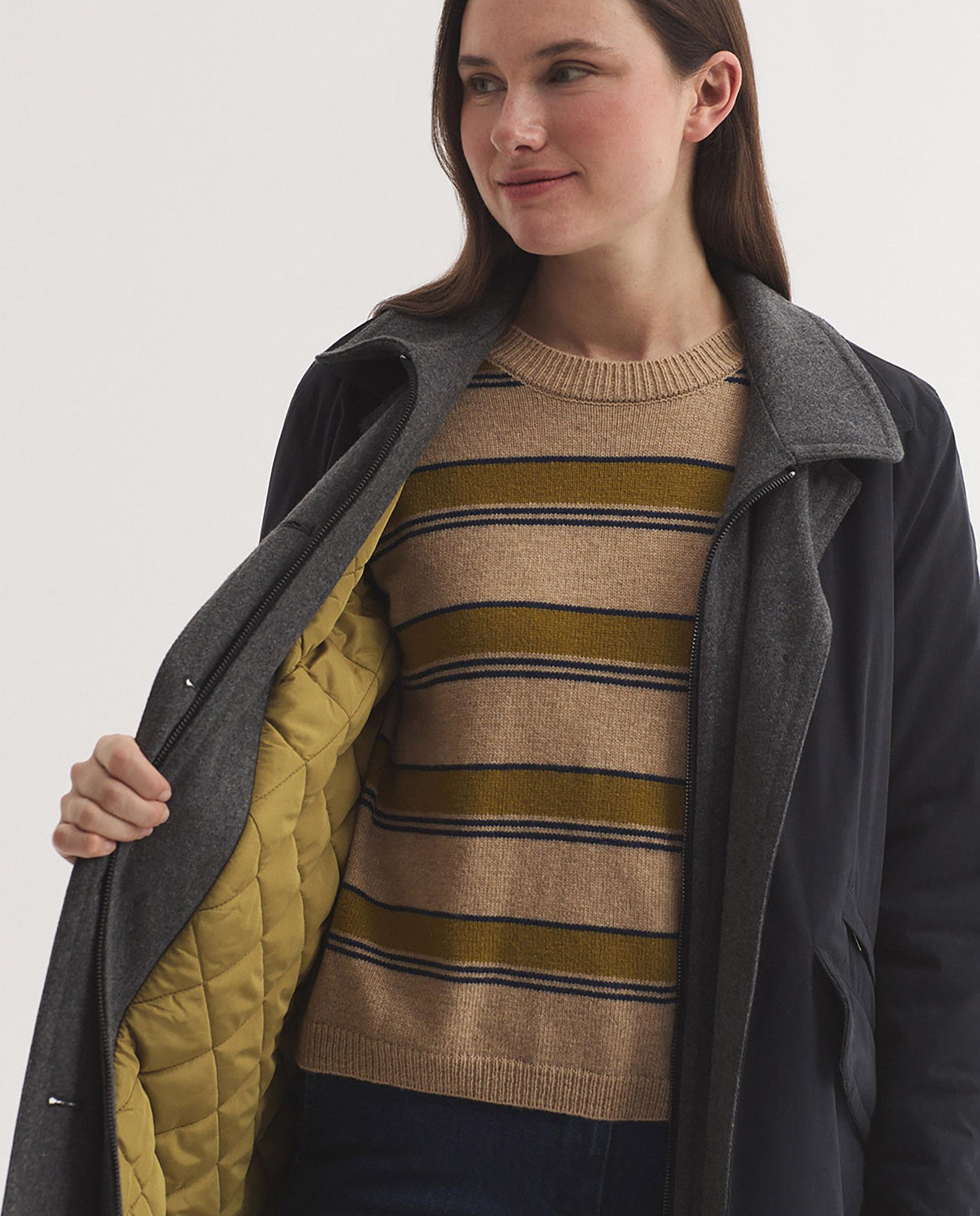 Parka de mujer acolchada repelente al agua con cuello camisero - Nice Things - Azul marino Azul marino-5