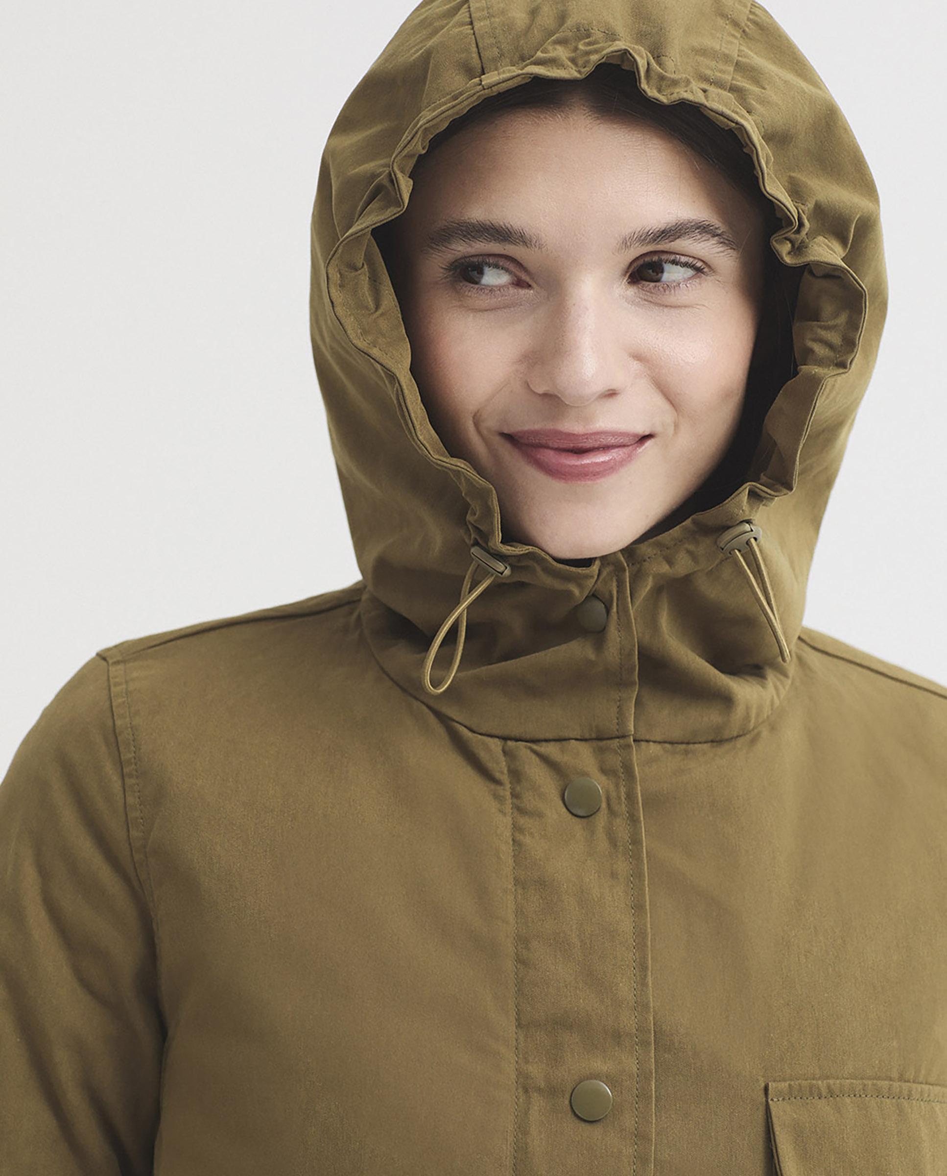 Parka de mujer con capucha repelente al agua - Nice Things - Kaki Kaki-3