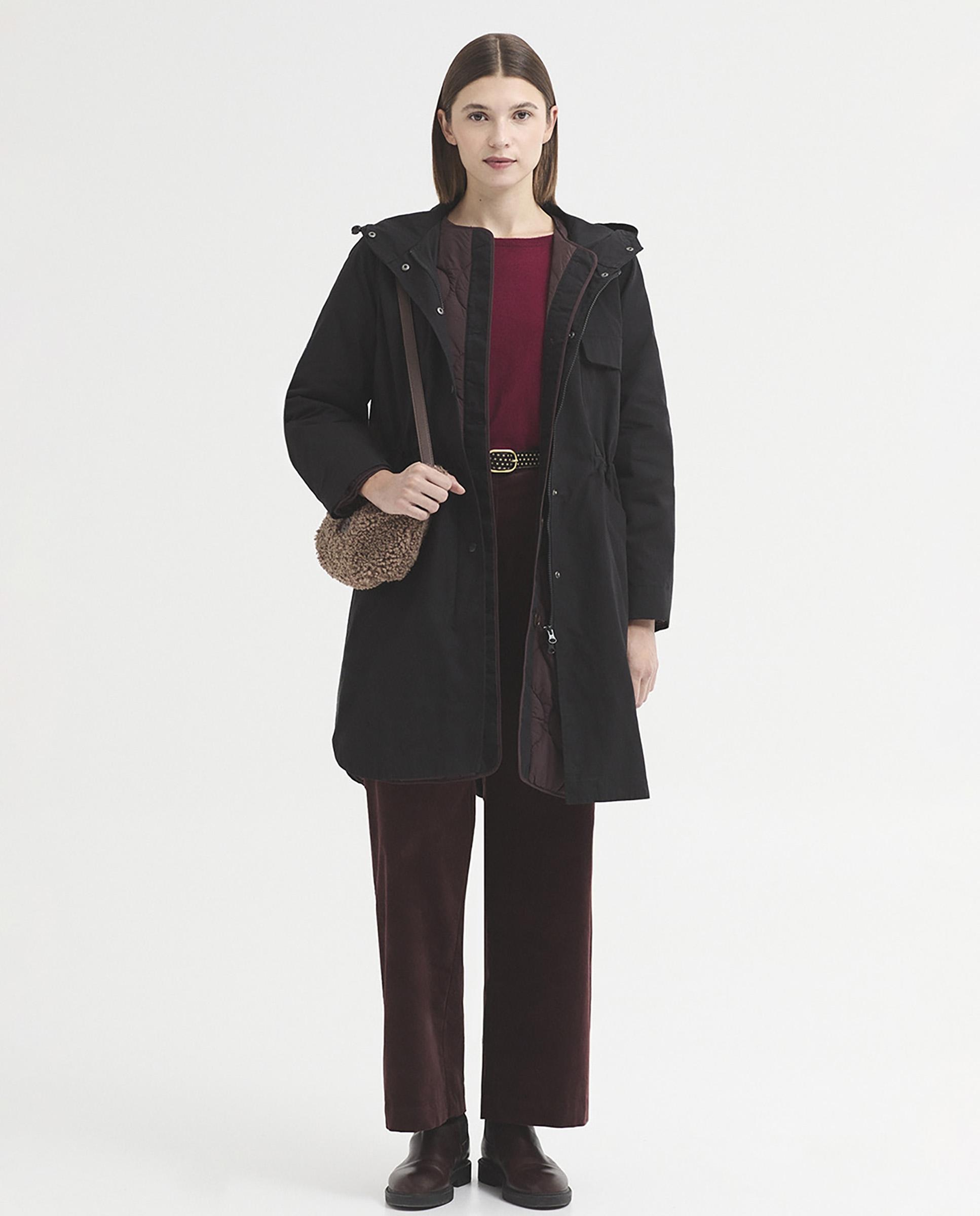 Parka de mujer con capucha repelente al agua - Nice Things - Negro Negro-1