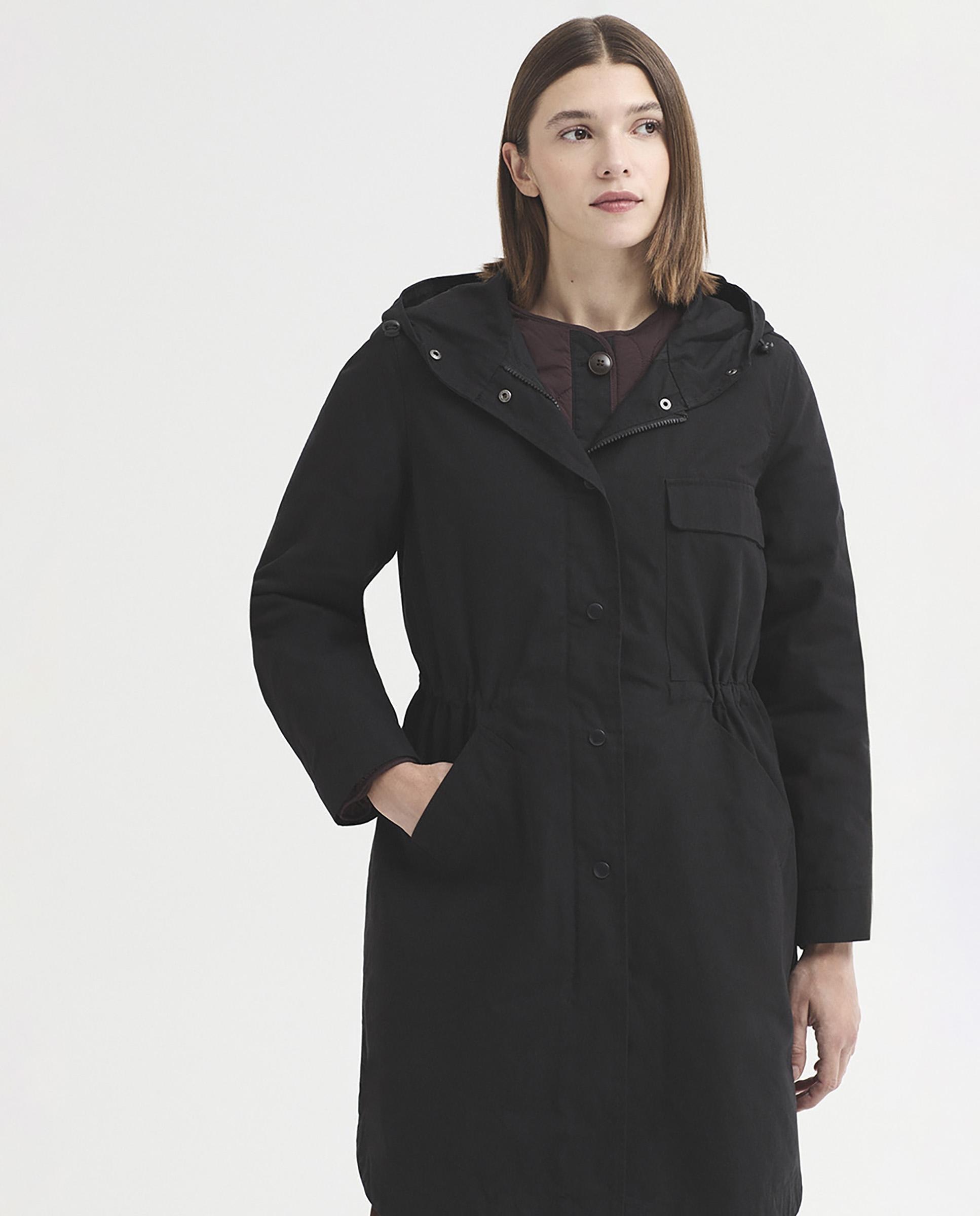 Parka de mujer con capucha repelente al agua - Nice Things - Negro Negro-2