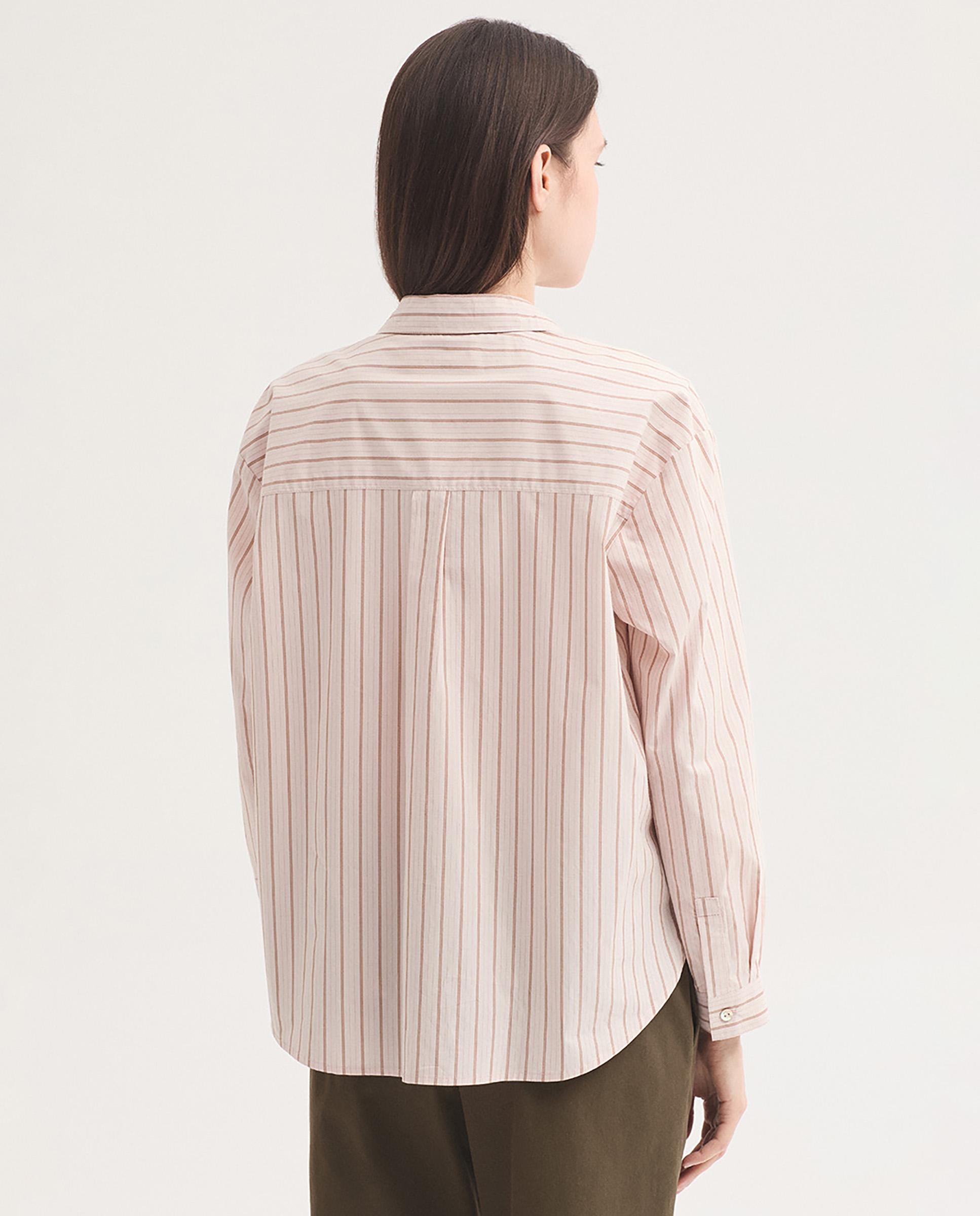 Camisa de mujer 100% algodón de rayas - Nice Things - Beige Beige-4