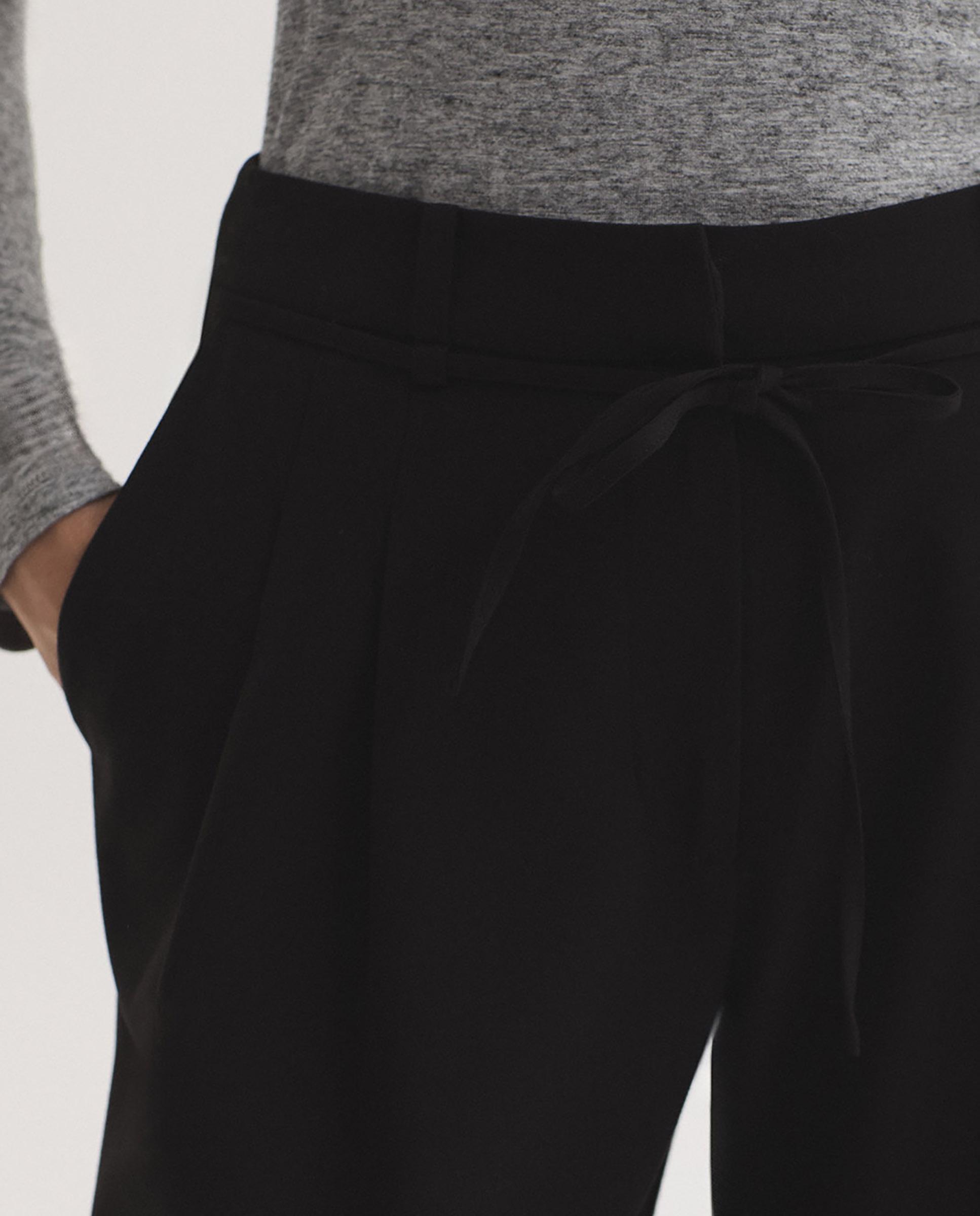 Pantalones anchos de mujer fluido con bolsillos - Nice Things - Negro Negro-2
