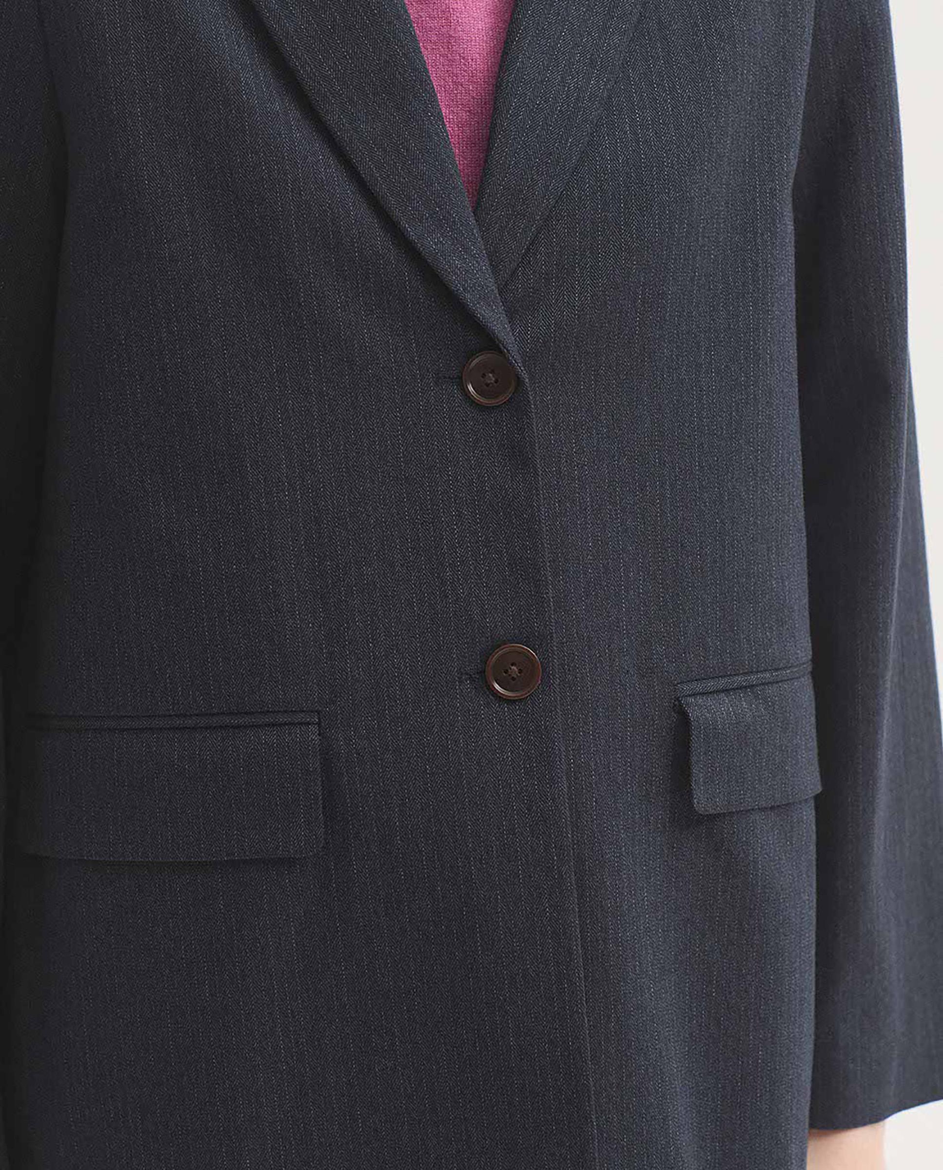 Blazer de mujer de raya diplomática y cuello solapa - Nice Things - Azul marino Azul marino-7