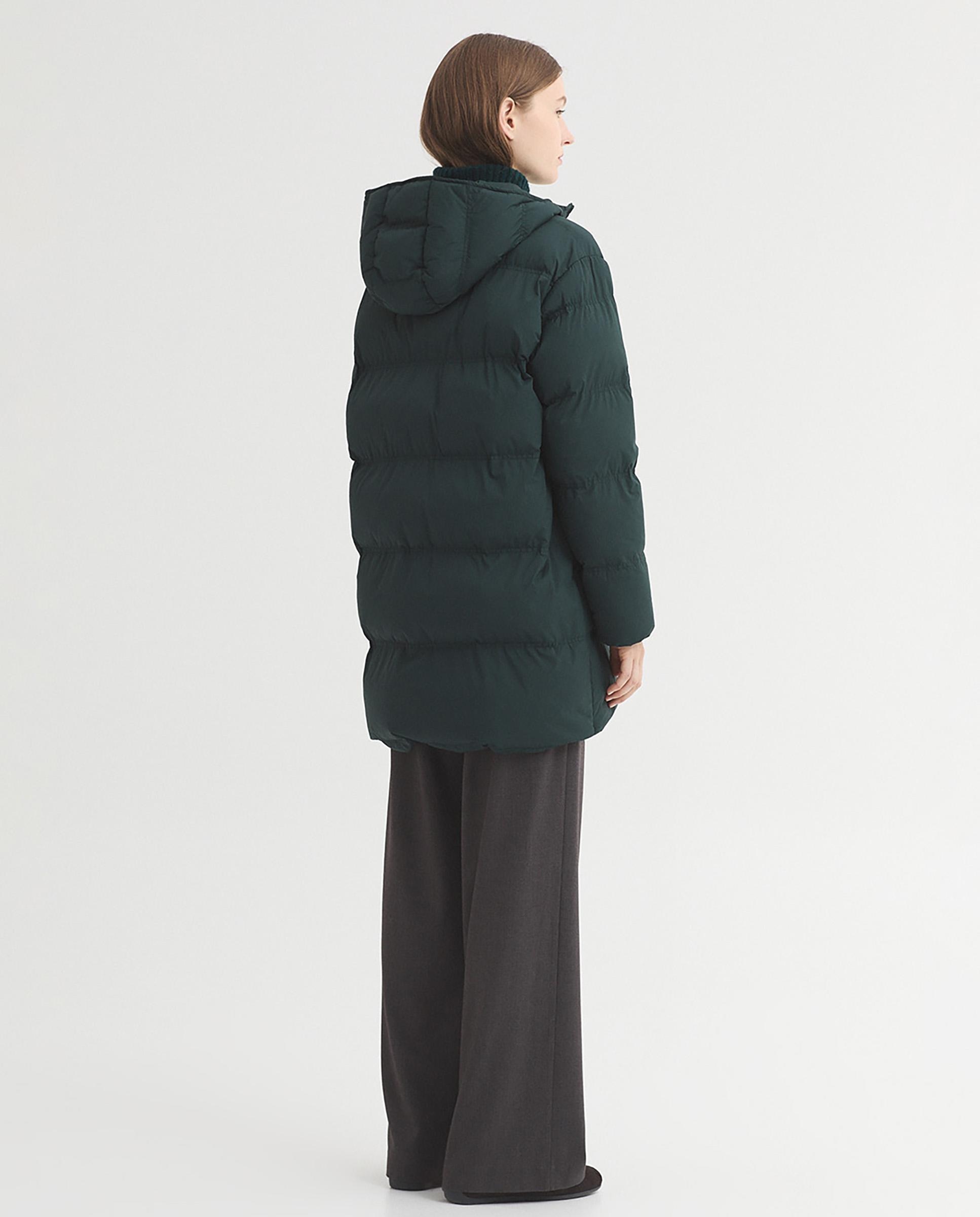 Abrigo acolchado de mujer con capucha repelente al agua - Nice Things - Verde Verde-4