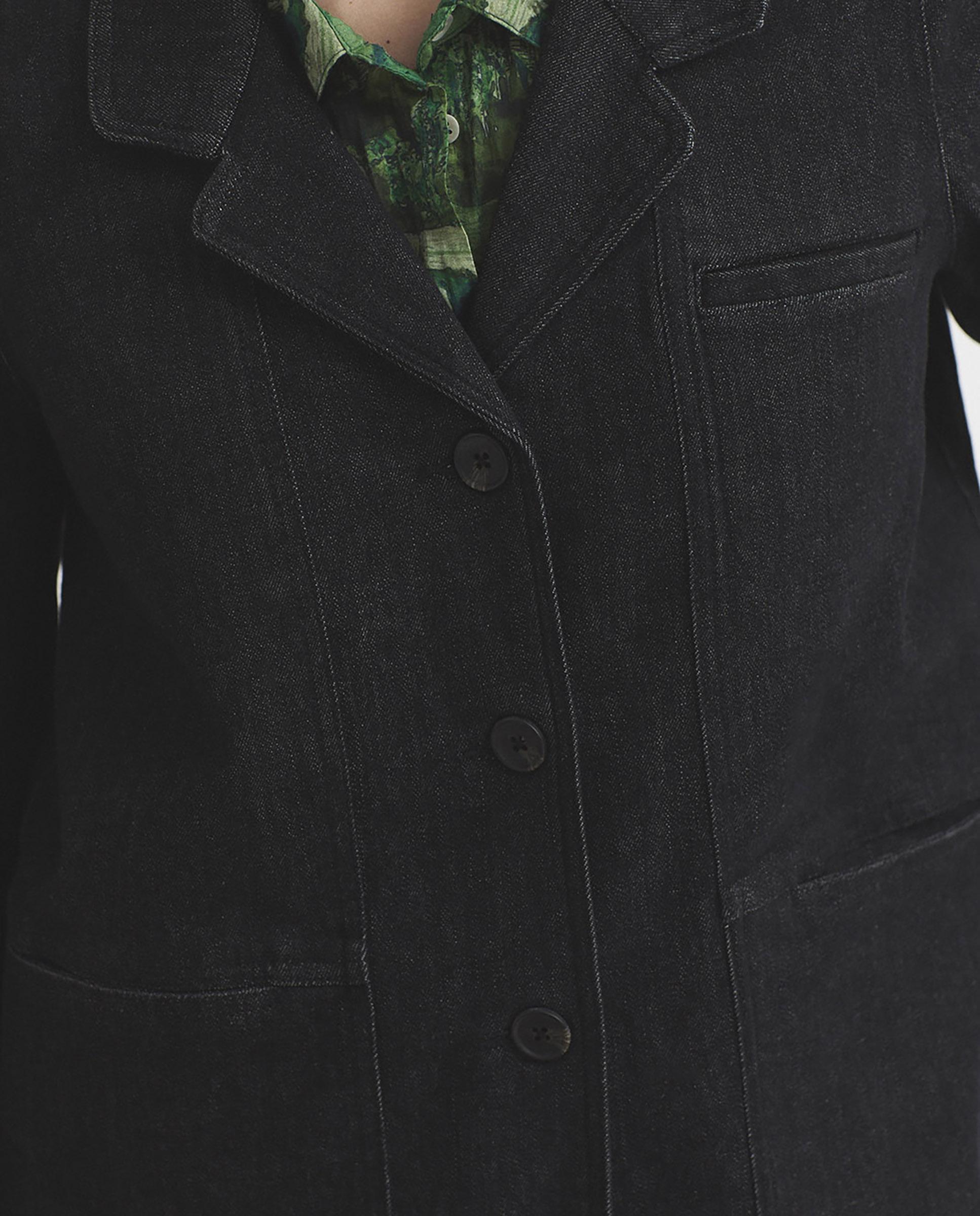 Blazer de mujer estilo tejano con bolsillos - Nice Things - Negro Negro-6