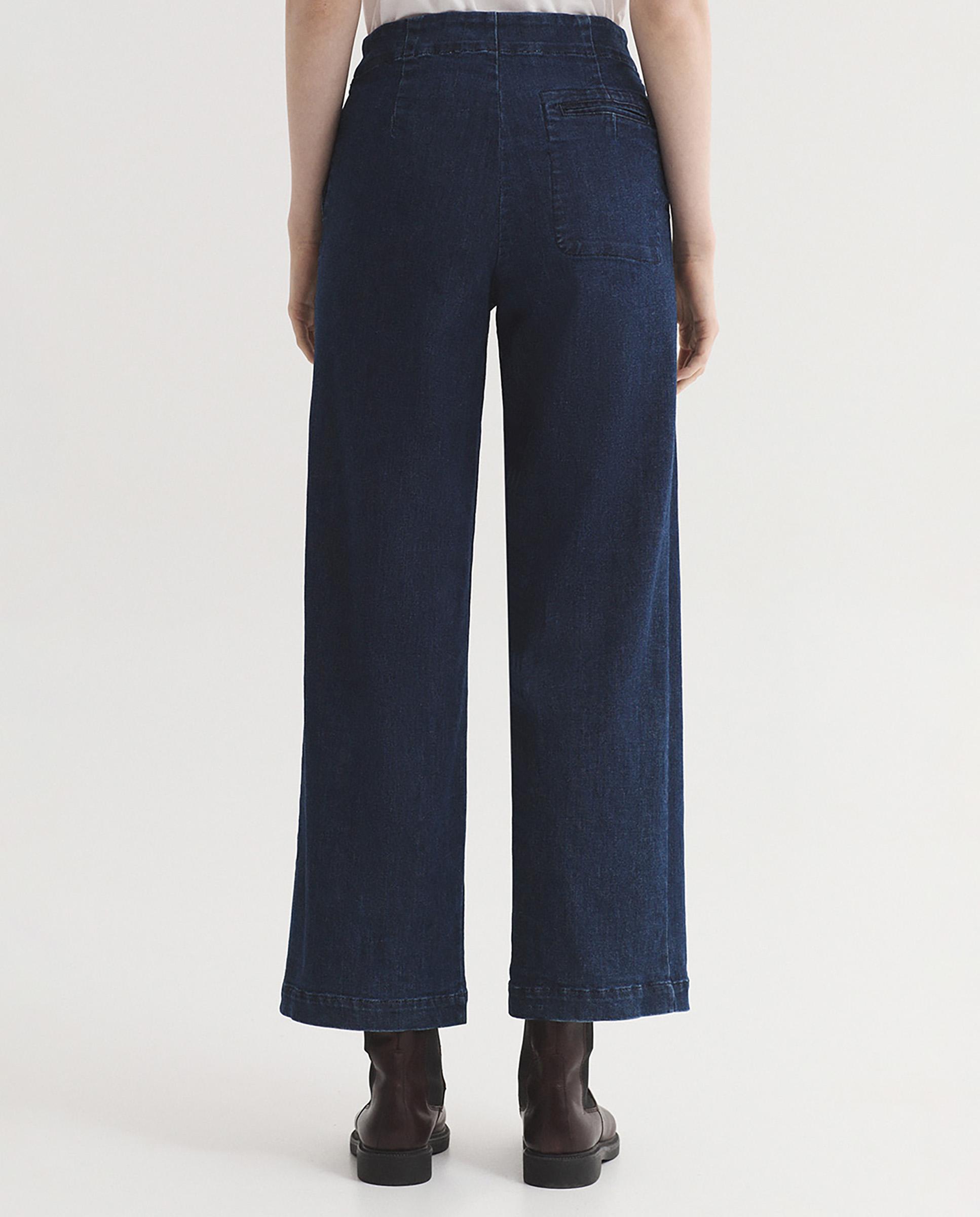 Pantalones rectos de mujer con cierre de cremallera y bolsillos - Nice Things - Azul Azul-3
