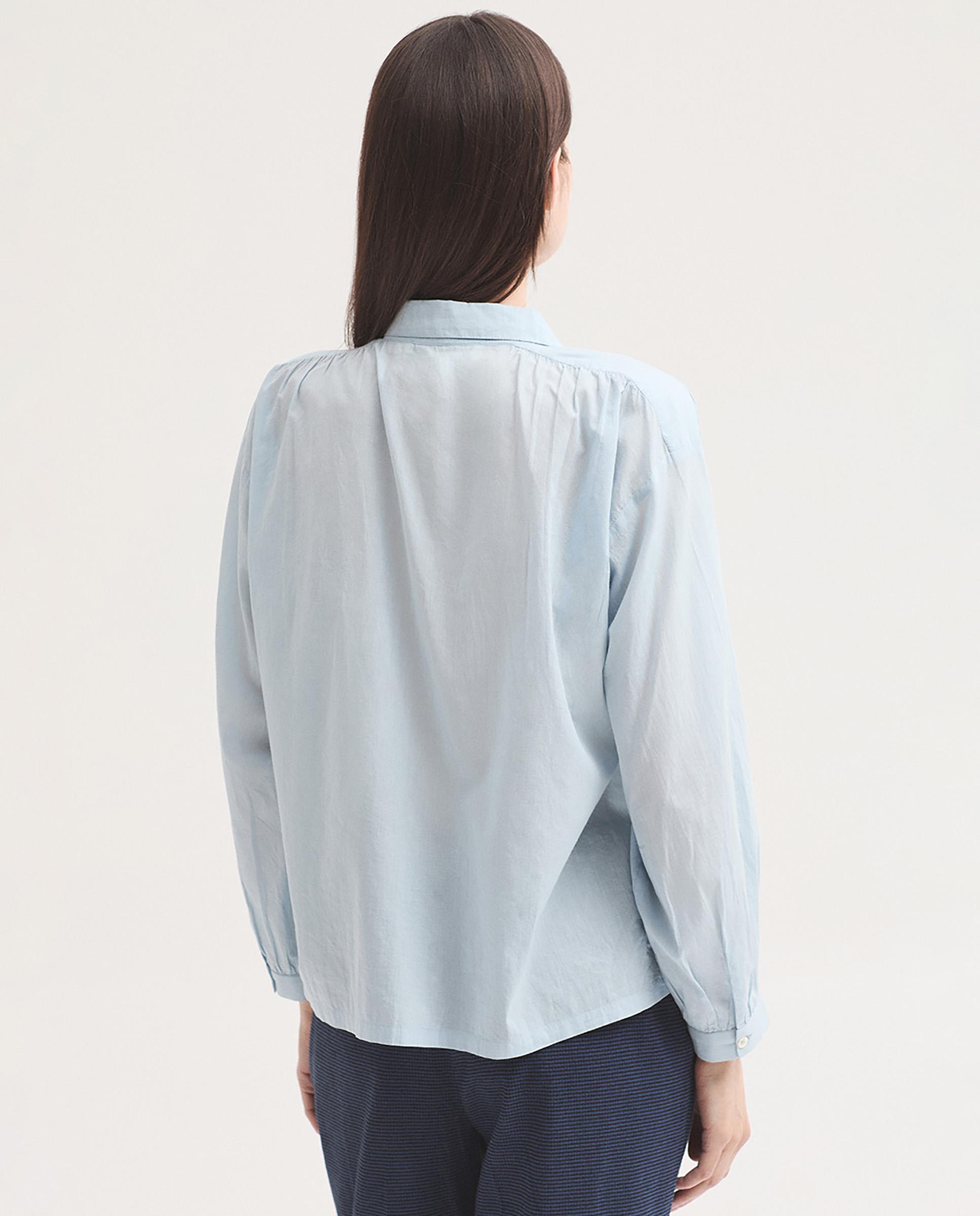 Camisa de mujer 100% algodón con bordados de pájaros - Nice Things - Azul claro Azul claro-4