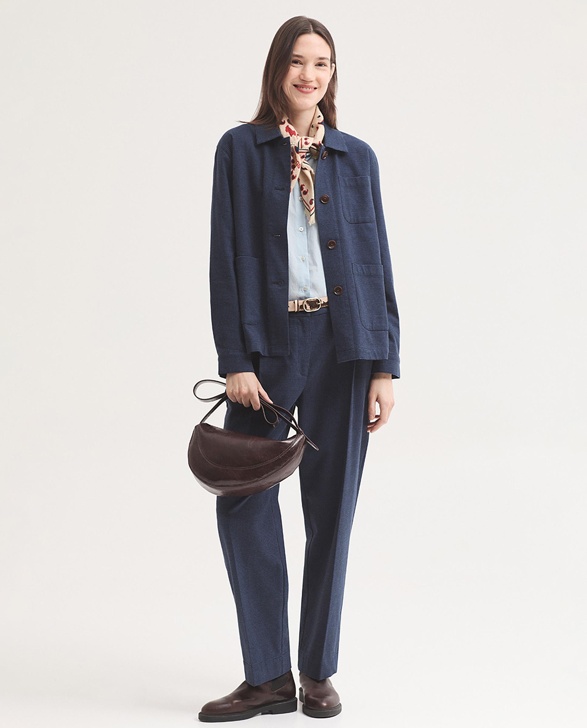 Camisa de mujer 100% algodón con bordados de pájaros - Nice Things - Azul claro Azul claro-6