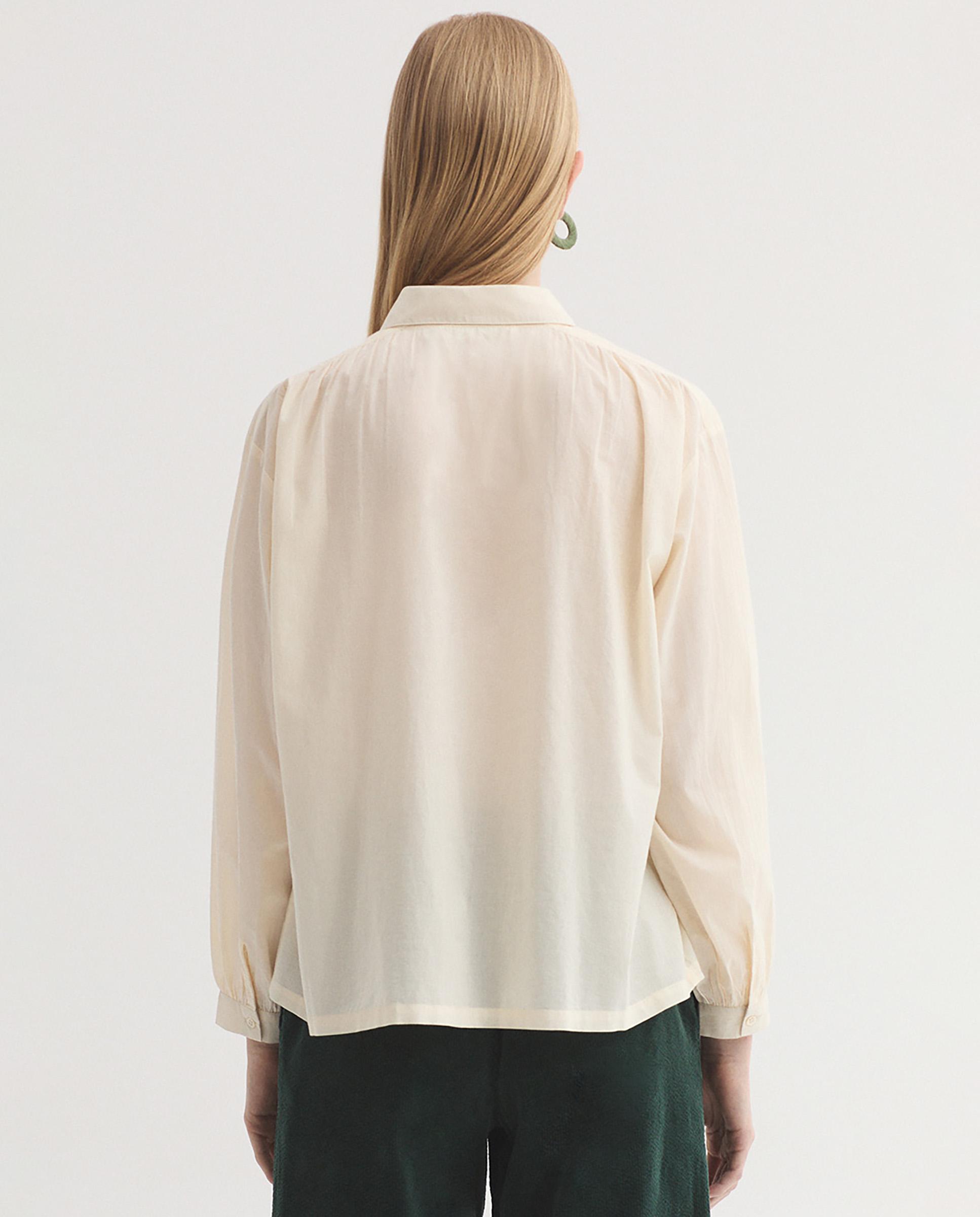Camisa de mujer 100% algodón con bordados de pájaros - Nice Things - Crudo Crudo-4