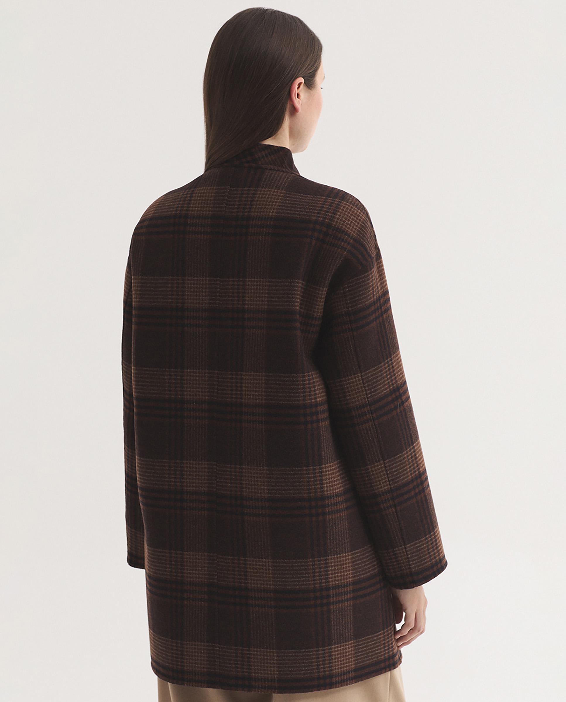 Chaqueta de mujer de cuadros con bolsillos - Nice Things - Marrón Marrón-4