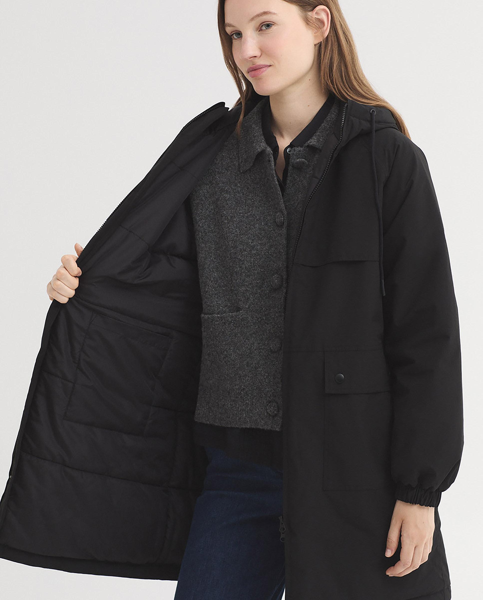 Parka de mujer con capucha repelente al agua - Nice Things - Negro Negro-5