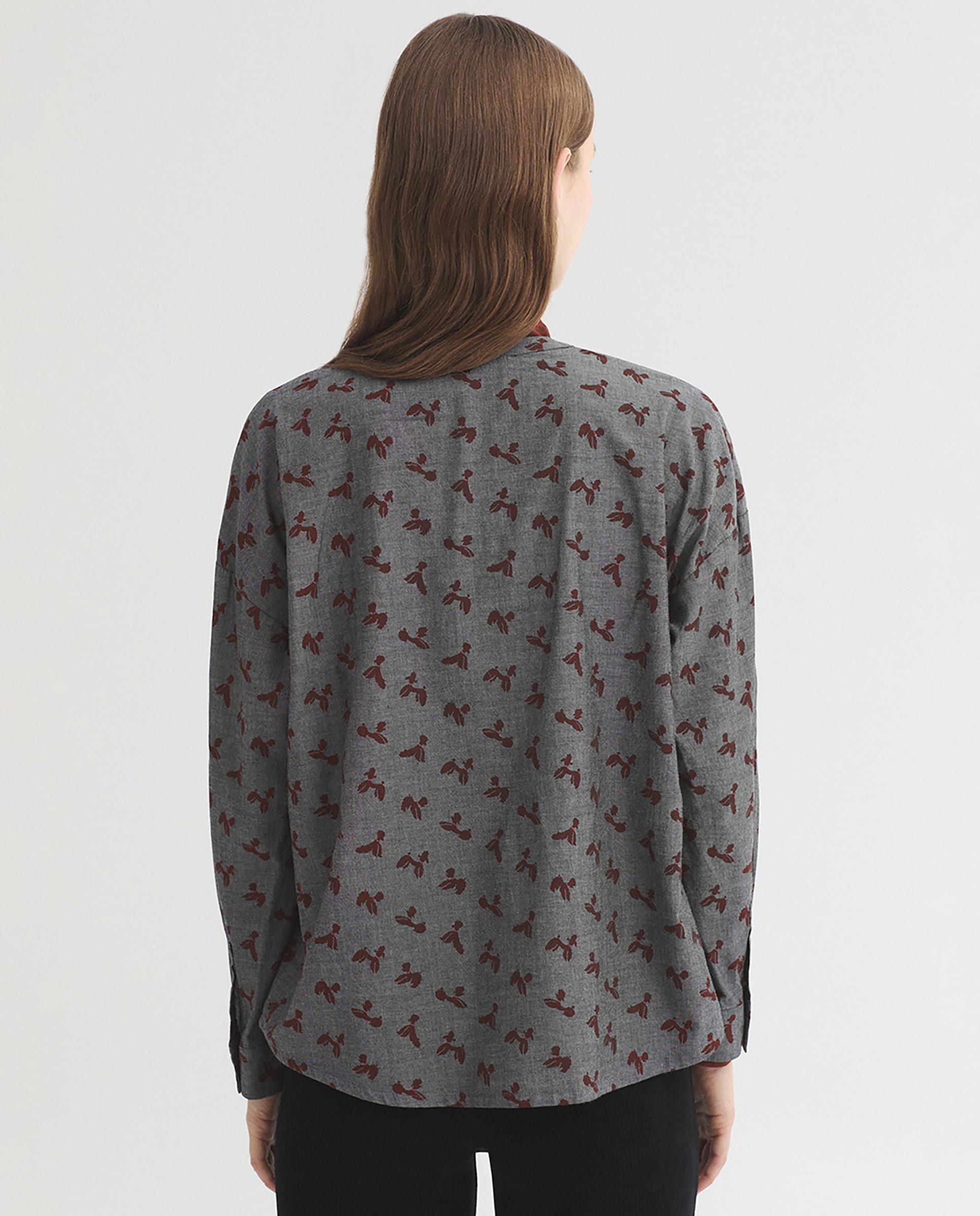 Blusa de mujer 100% algodón con estampados - Nice Things - Gris Gris-4