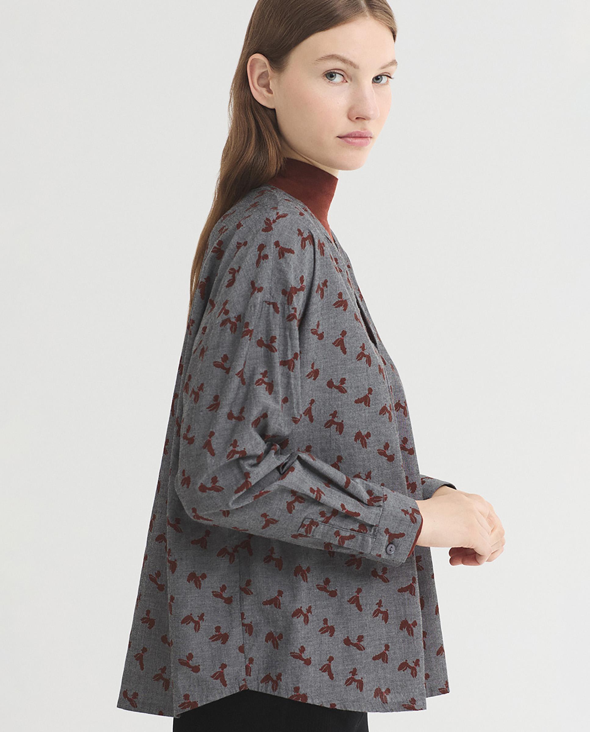 Blusa de mujer 100% algodón con estampados - Nice Things - Gris Gris-5