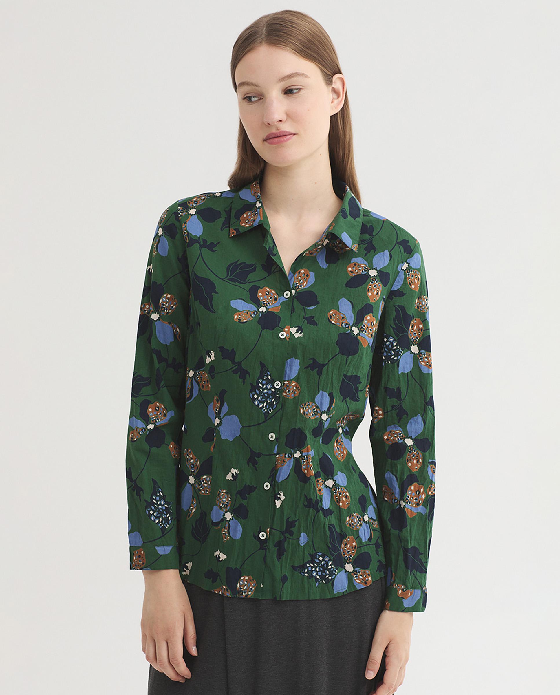 Camisa de mujer 100% algodón con estampados - Nice Things - Verde Verde-1