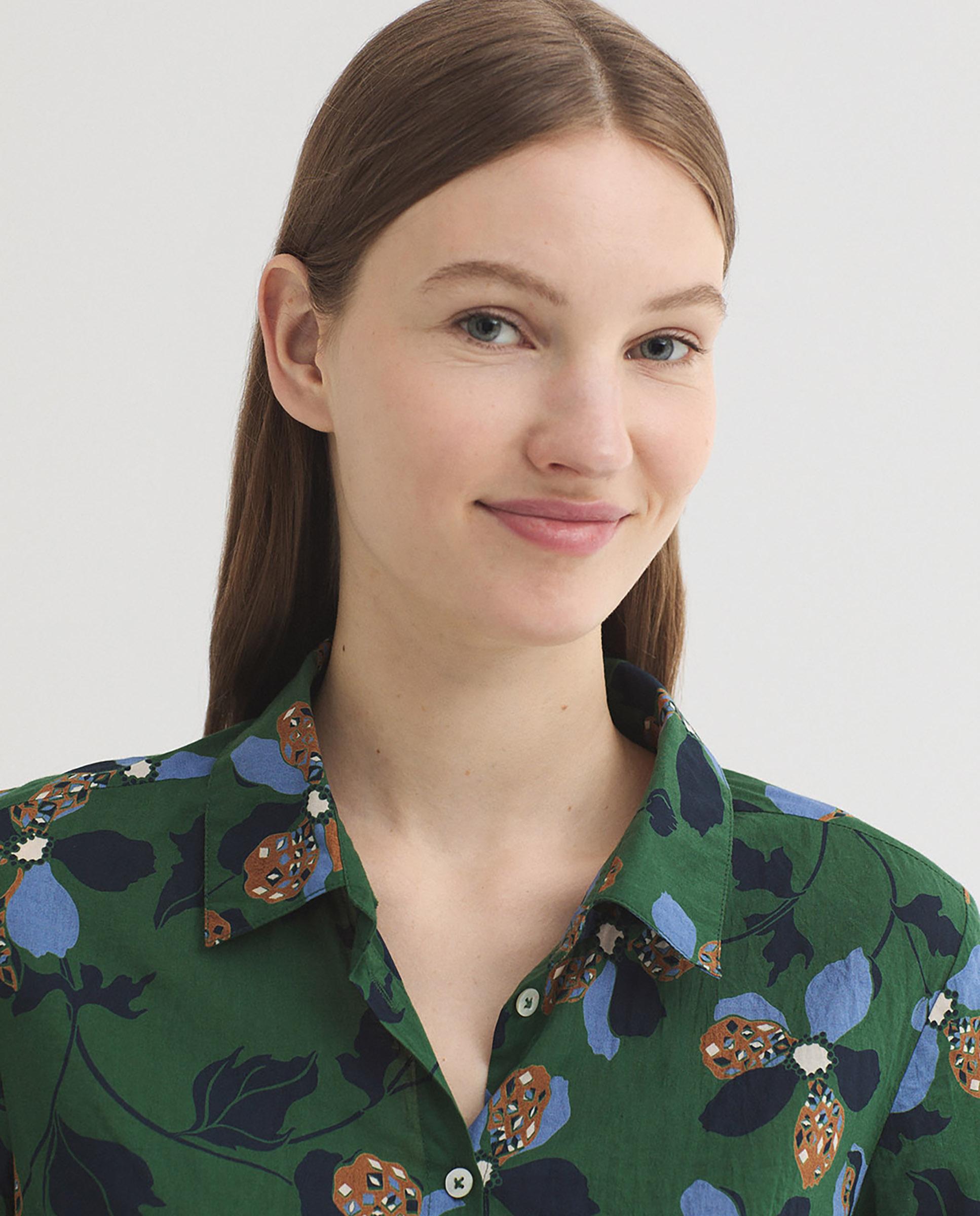 Camisa de mujer 100% algodón con estampados - Nice Things - Verde Verde-2