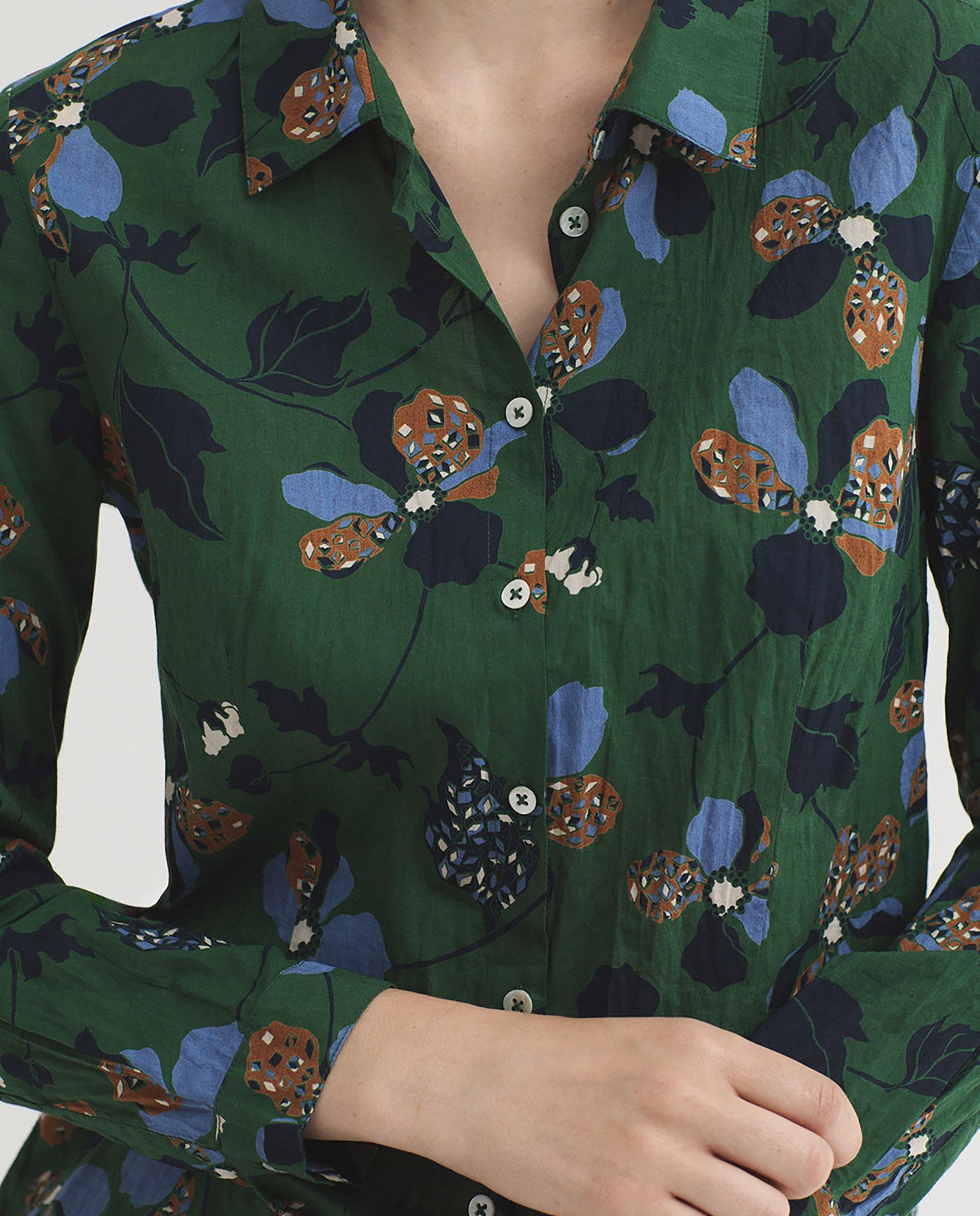 Camisa de mujer 100% algodón con estampados - Nice Things - Verde Verde-3