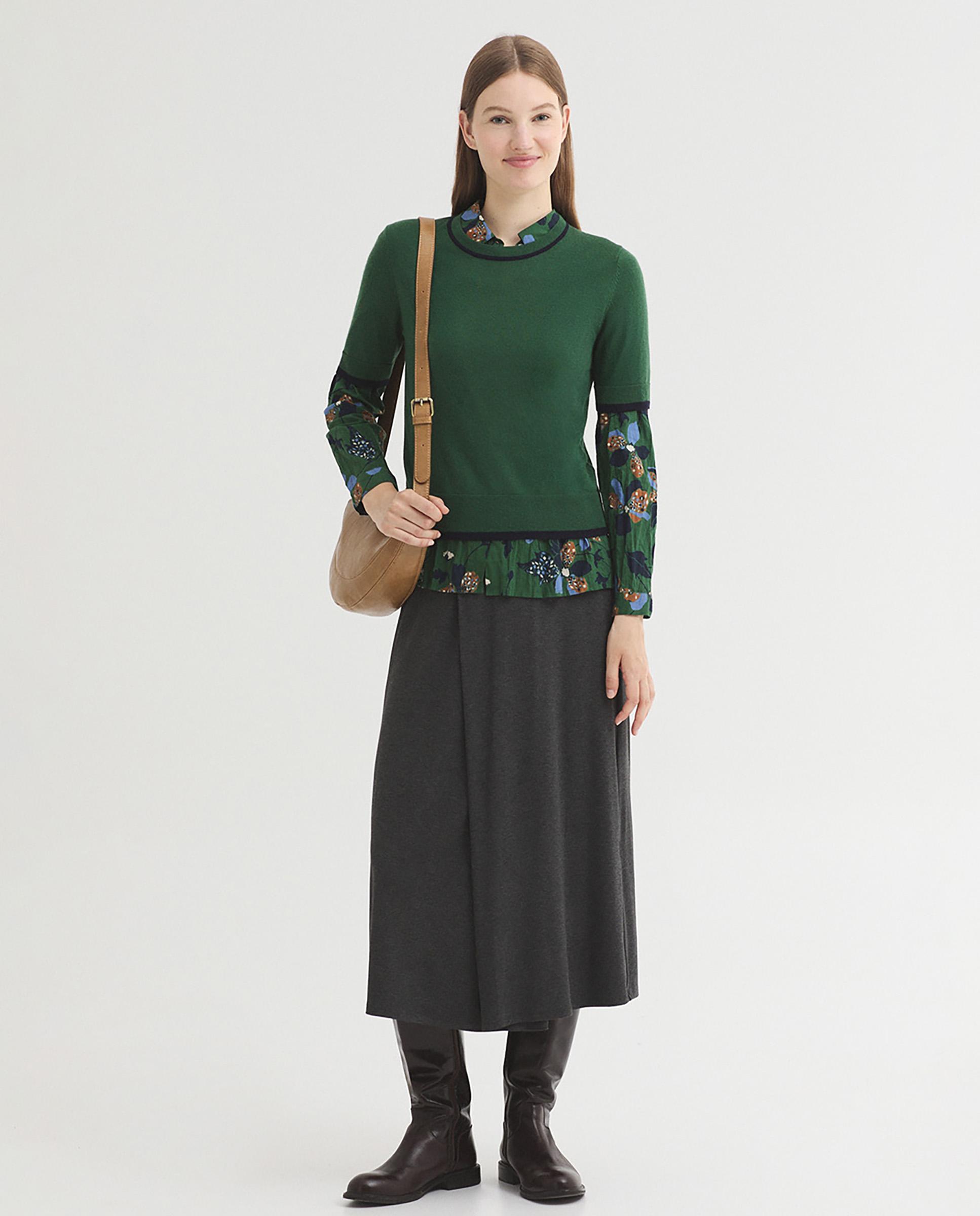 Camisa de mujer 100% algodón con estampados - Nice Things - Verde Verde-6