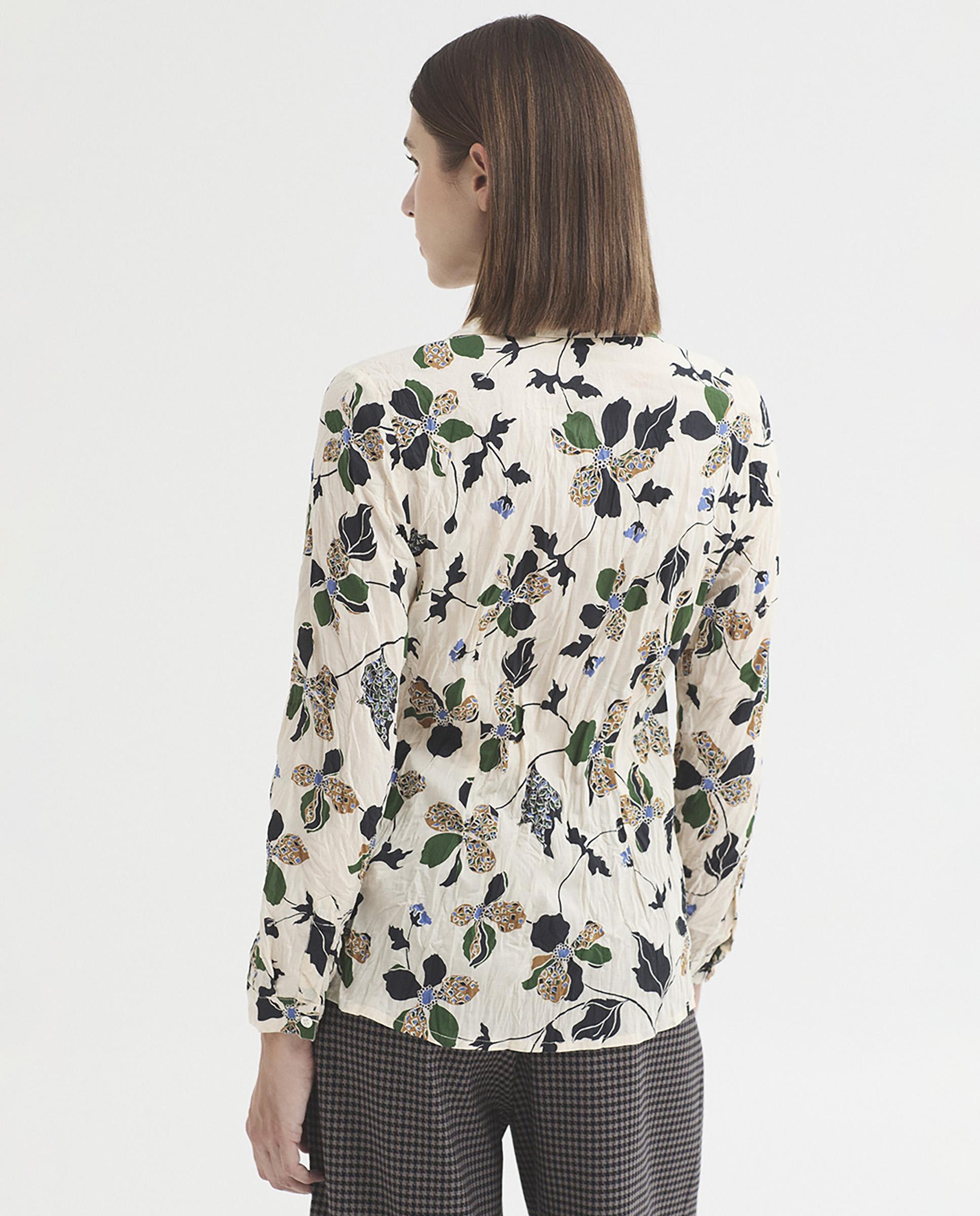 Camisa de mujer 100% algodón con estampado de flores - Nice Things - Crudo Crudo-5
