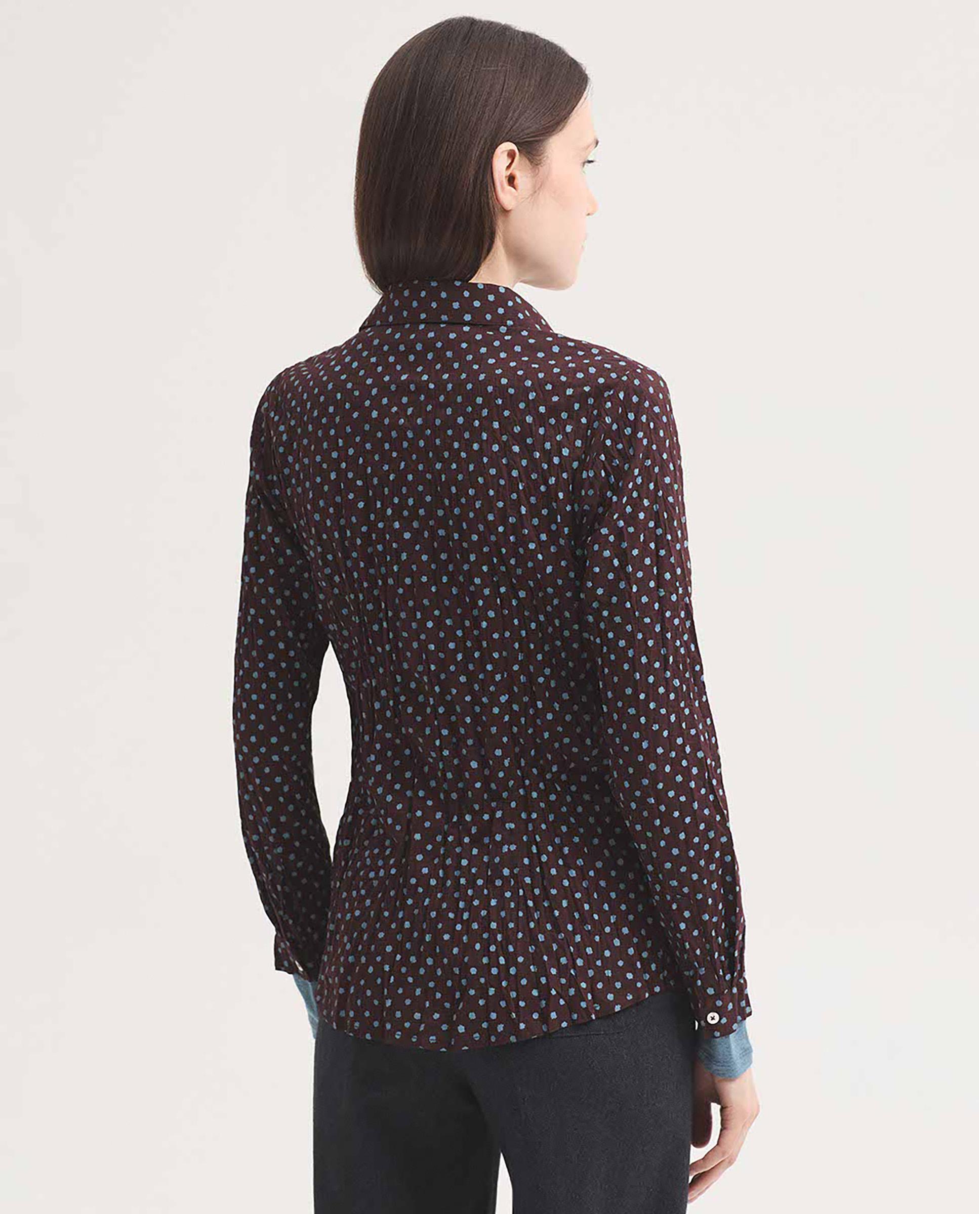 Camisa de mujer 100% algodón con lunares - Nice Things - Burdeos Burdeos-4
