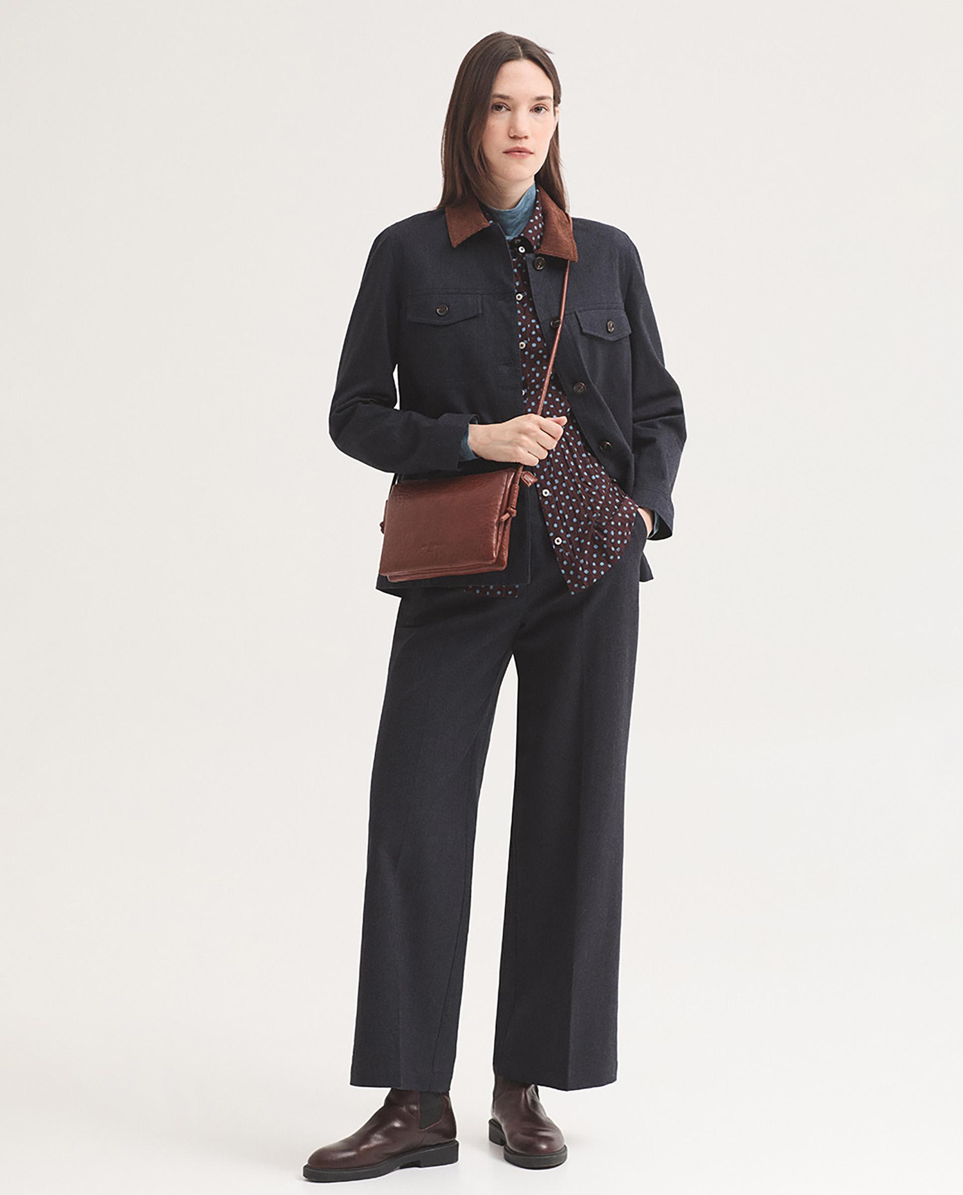 Camisa de mujer 100% algodón con lunares - Nice Things - Burdeos Burdeos-6