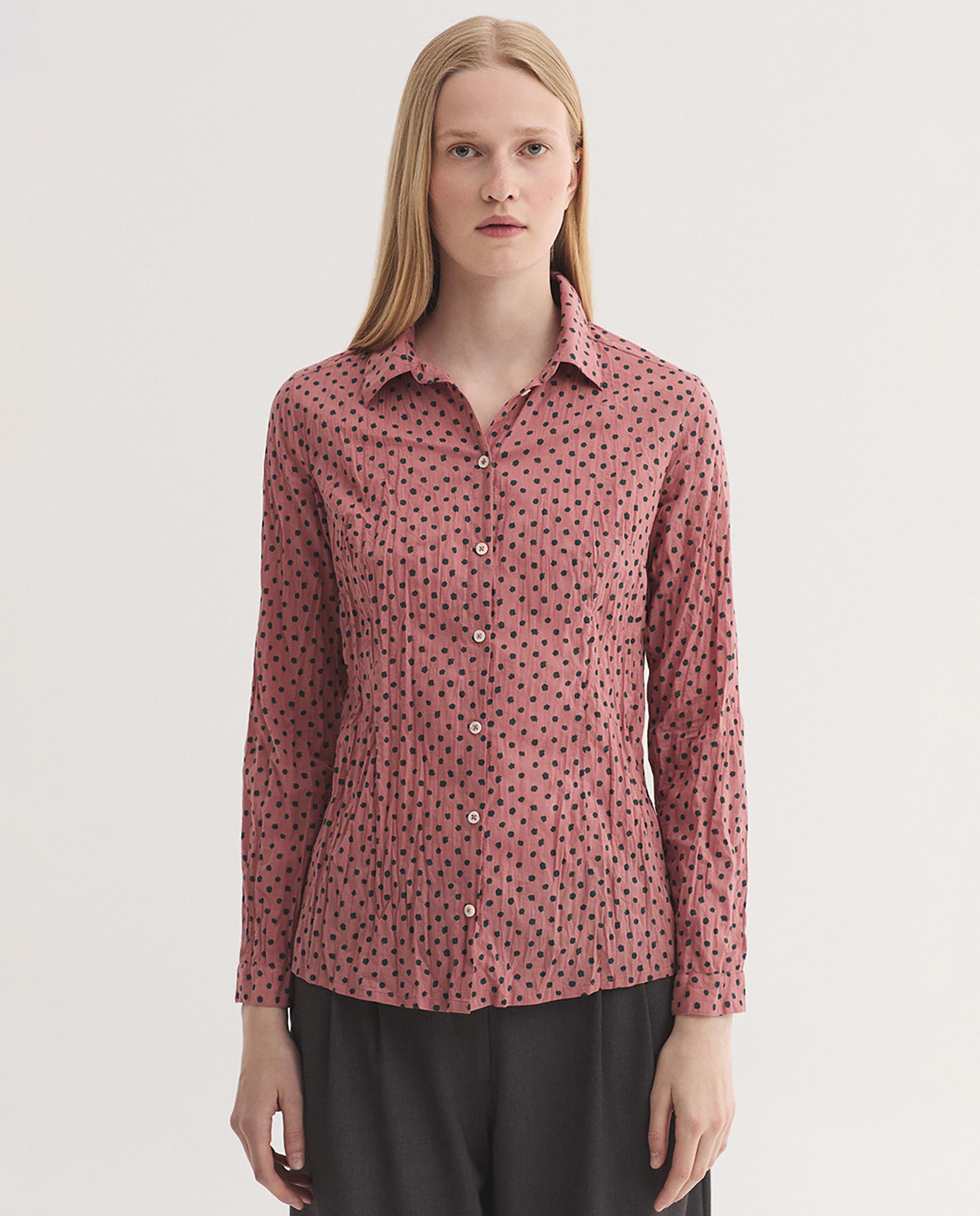 Camisa de mujer 100% algodón con lunares - Nice Things - Rosa Rosa-1
