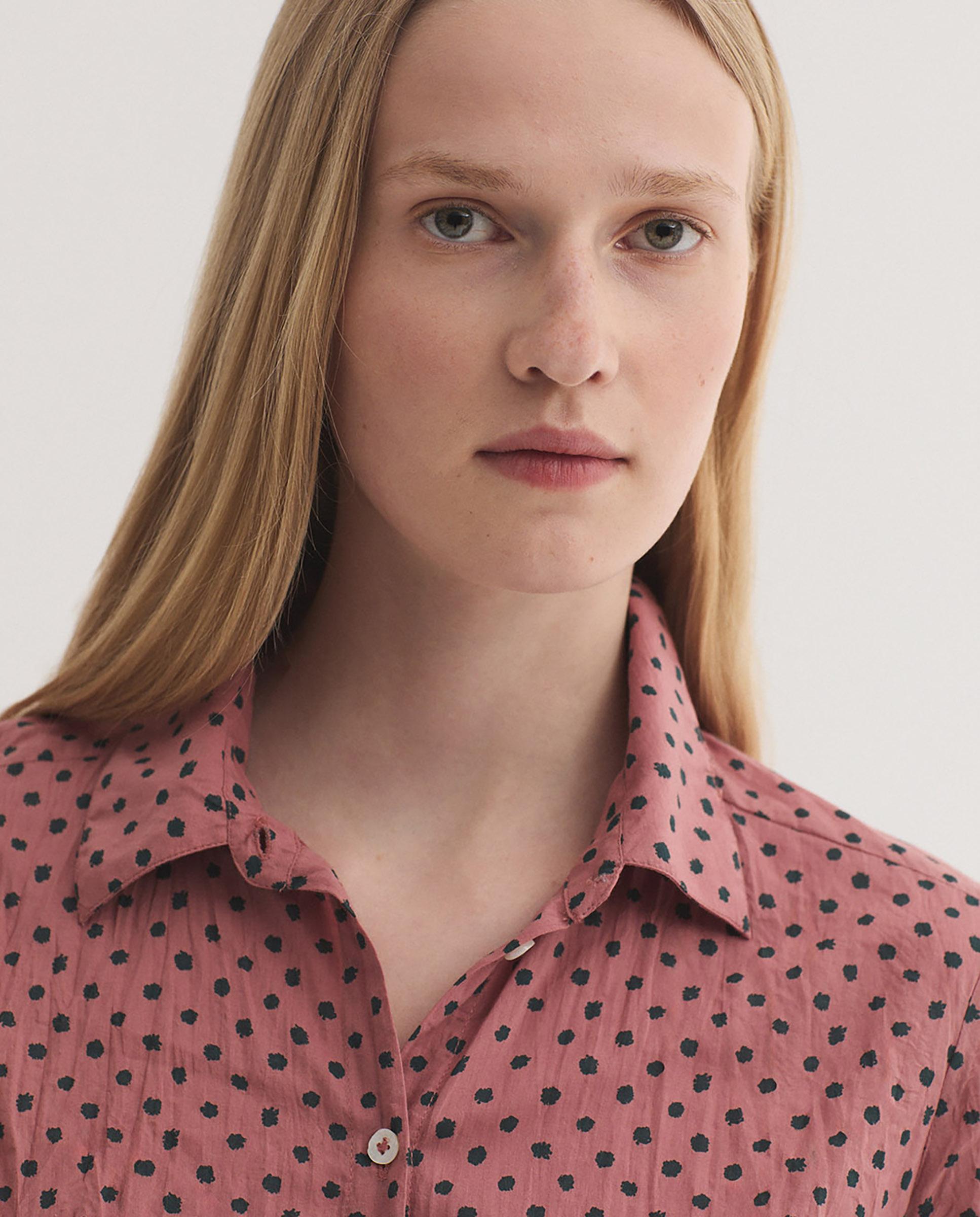 Camisa de mujer 100% algodón con lunares - Nice Things - Rosa Rosa-2