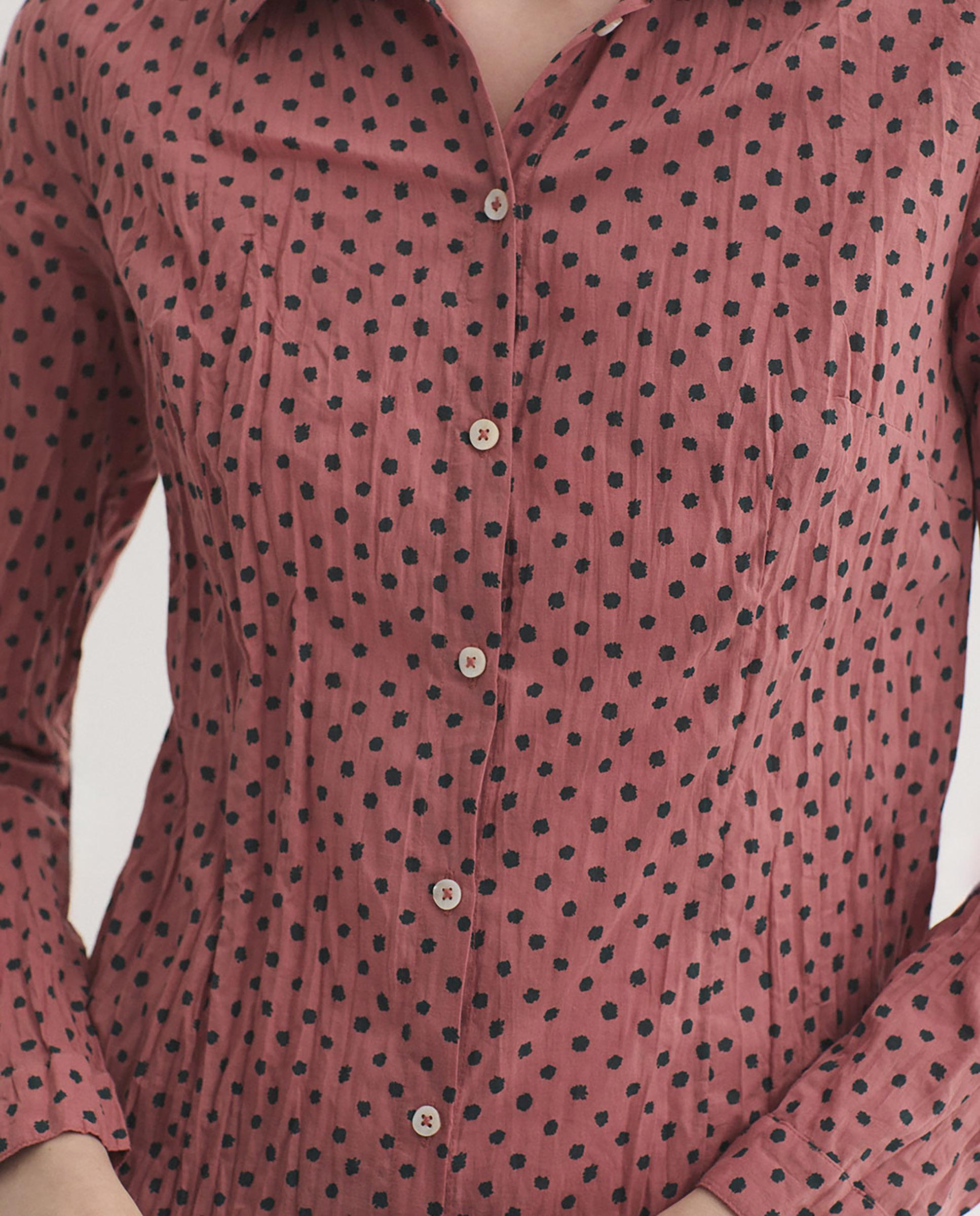 Camisa de mujer 100% algodón con lunares - Nice Things - Rosa Rosa-3