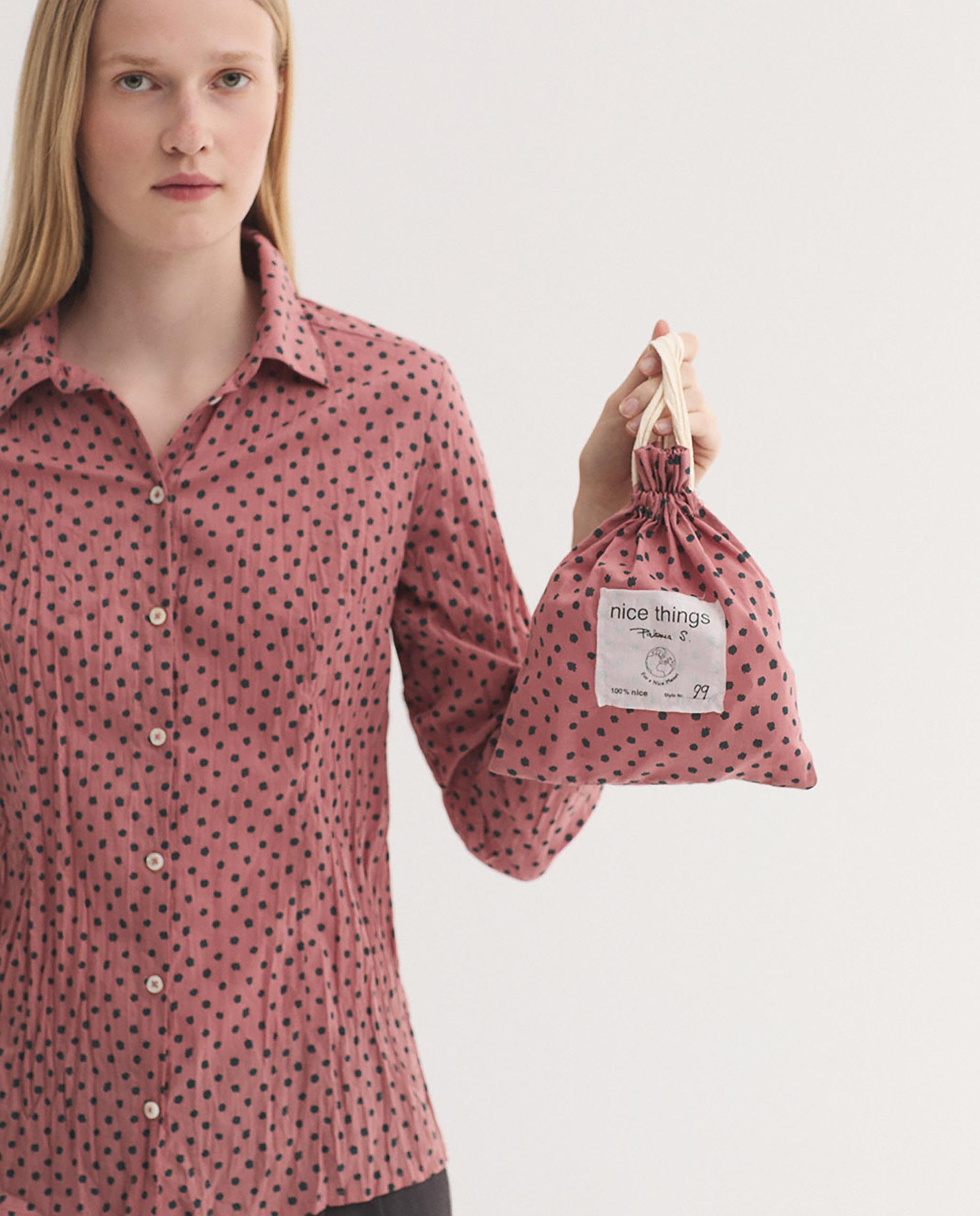 Camisa de mujer 100% algodón con lunares - Nice Things - Rosa Rosa-5