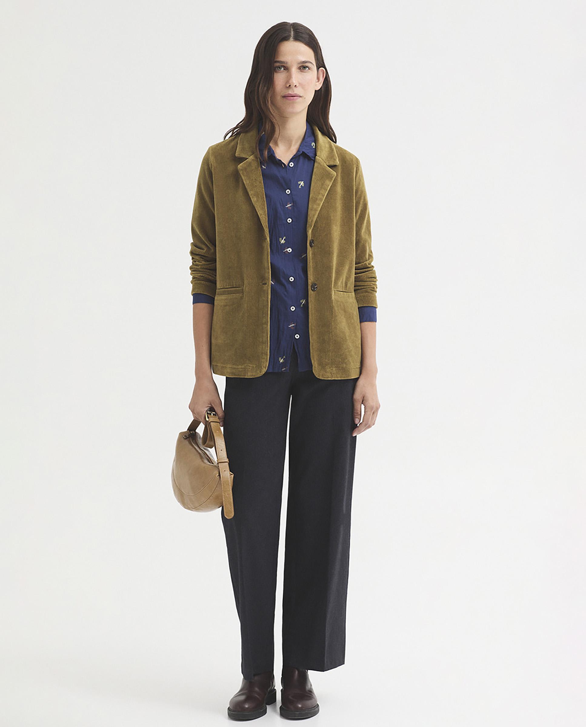 Camisa de mujer 100% algodón con estampado de pájaros - Nice Things - Azul Azul-6