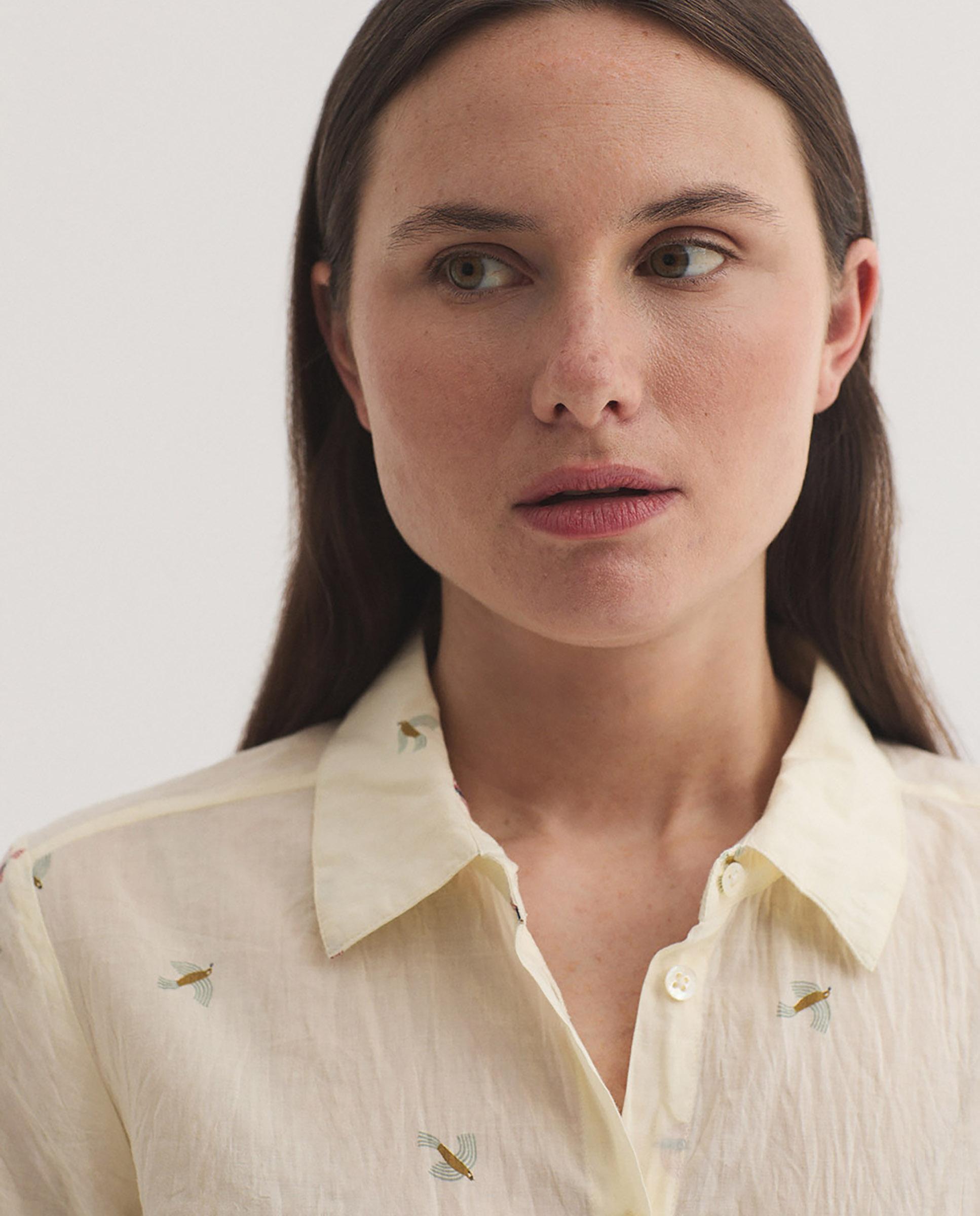 Camisa de mujer 100% algodón con estampado - Nice Things - Crudo Crudo-2