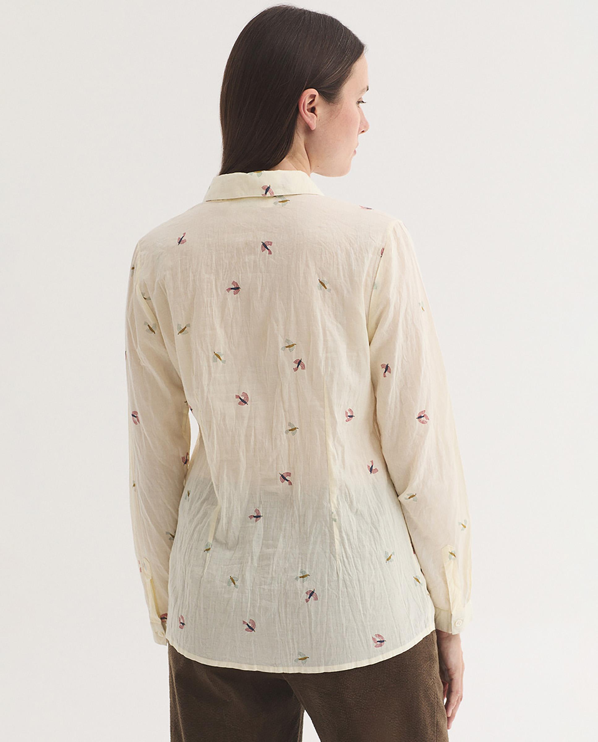 Camisa de mujer 100% algodón con estampado - Nice Things - Crudo Crudo-4
