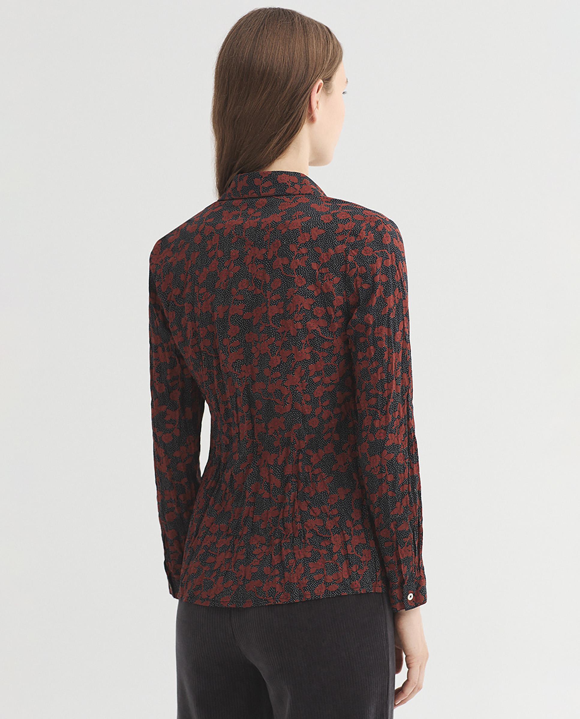 Camisa de mujer 100% algodón con estampado de flores - Nice Things - Burdeos Burdeos-4