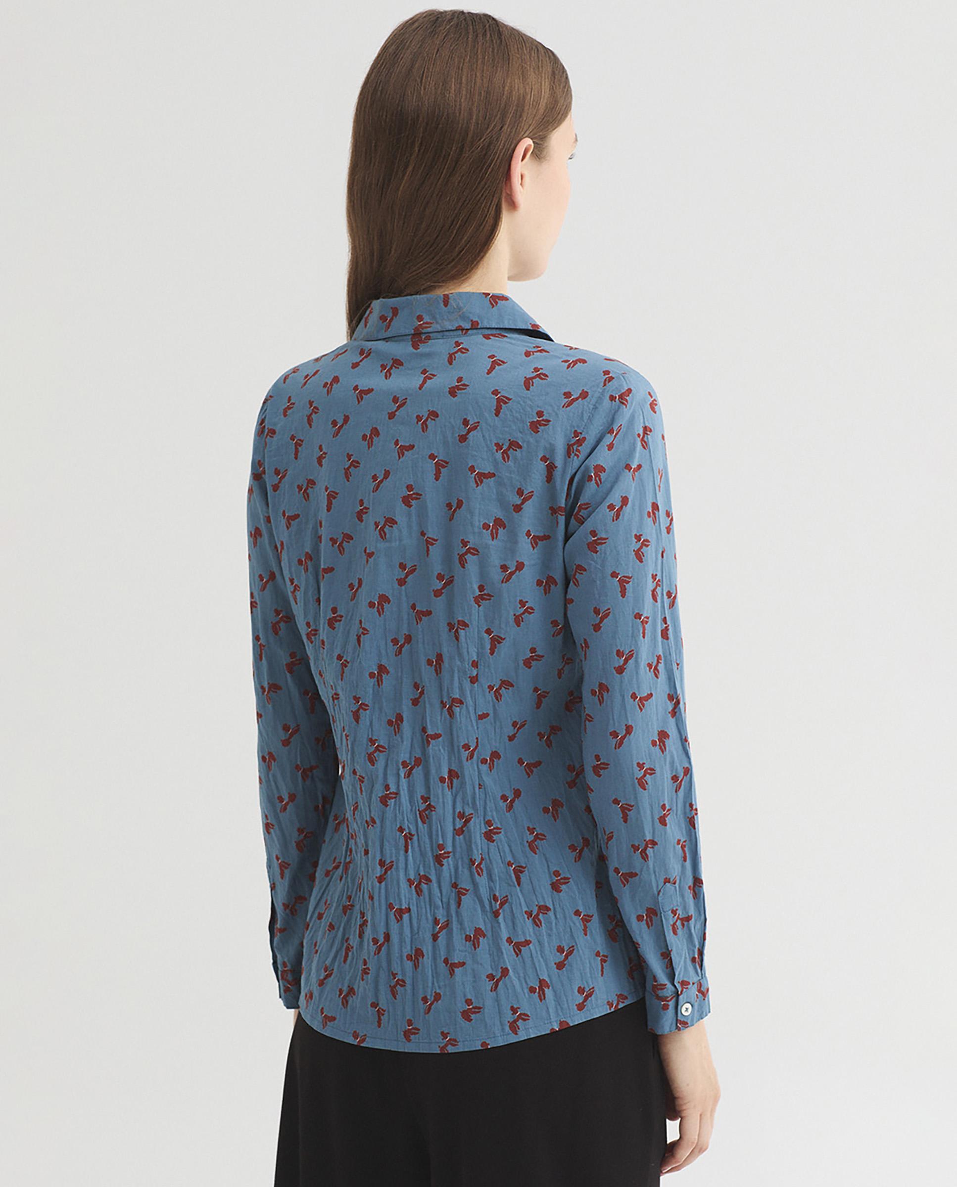Camisa de mujer 100% algodón con estampados - Nice Things - Azul Azul-4