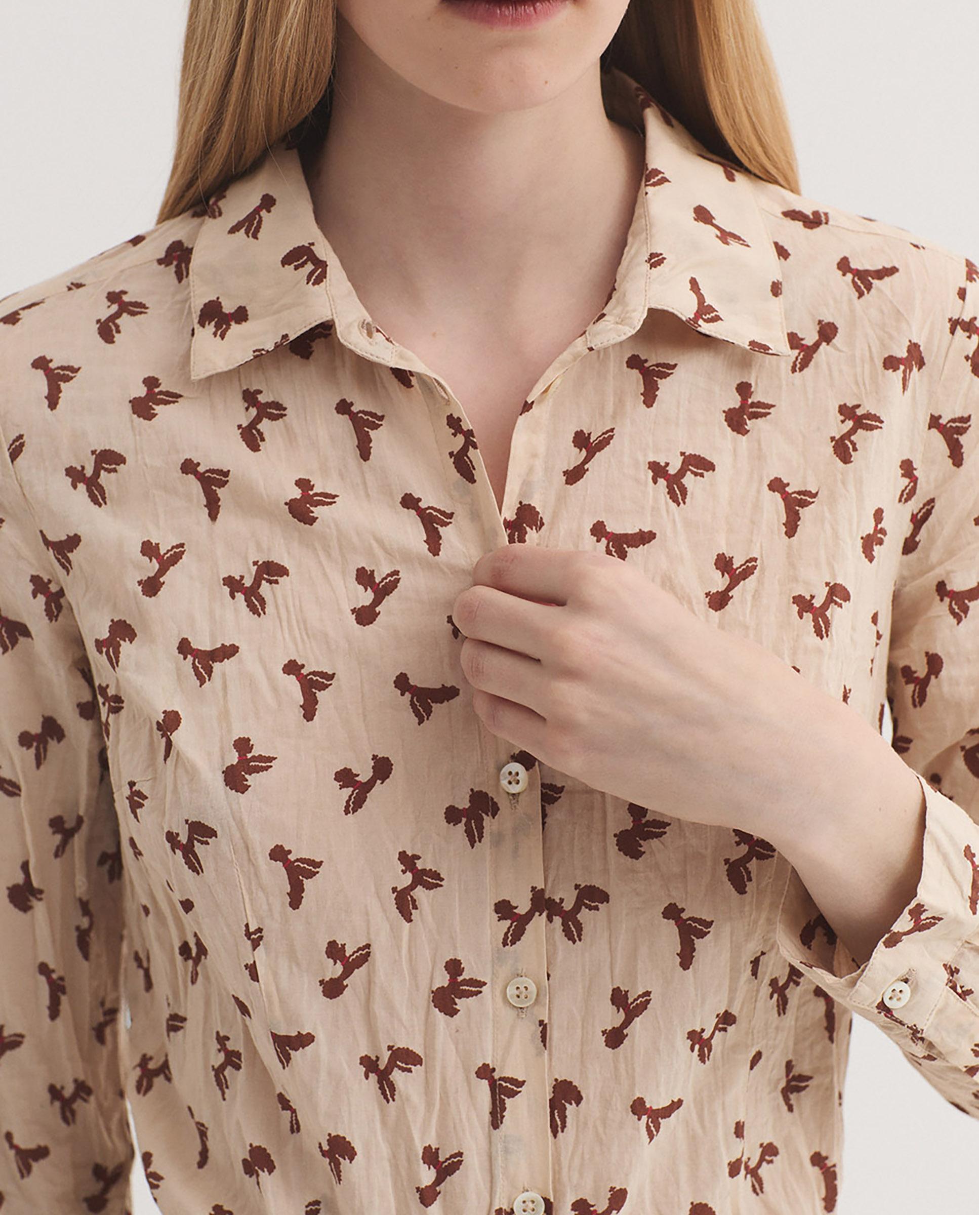 Camisa de mujer 100% algodón con estampados - Nice Things - Beige Beige-3