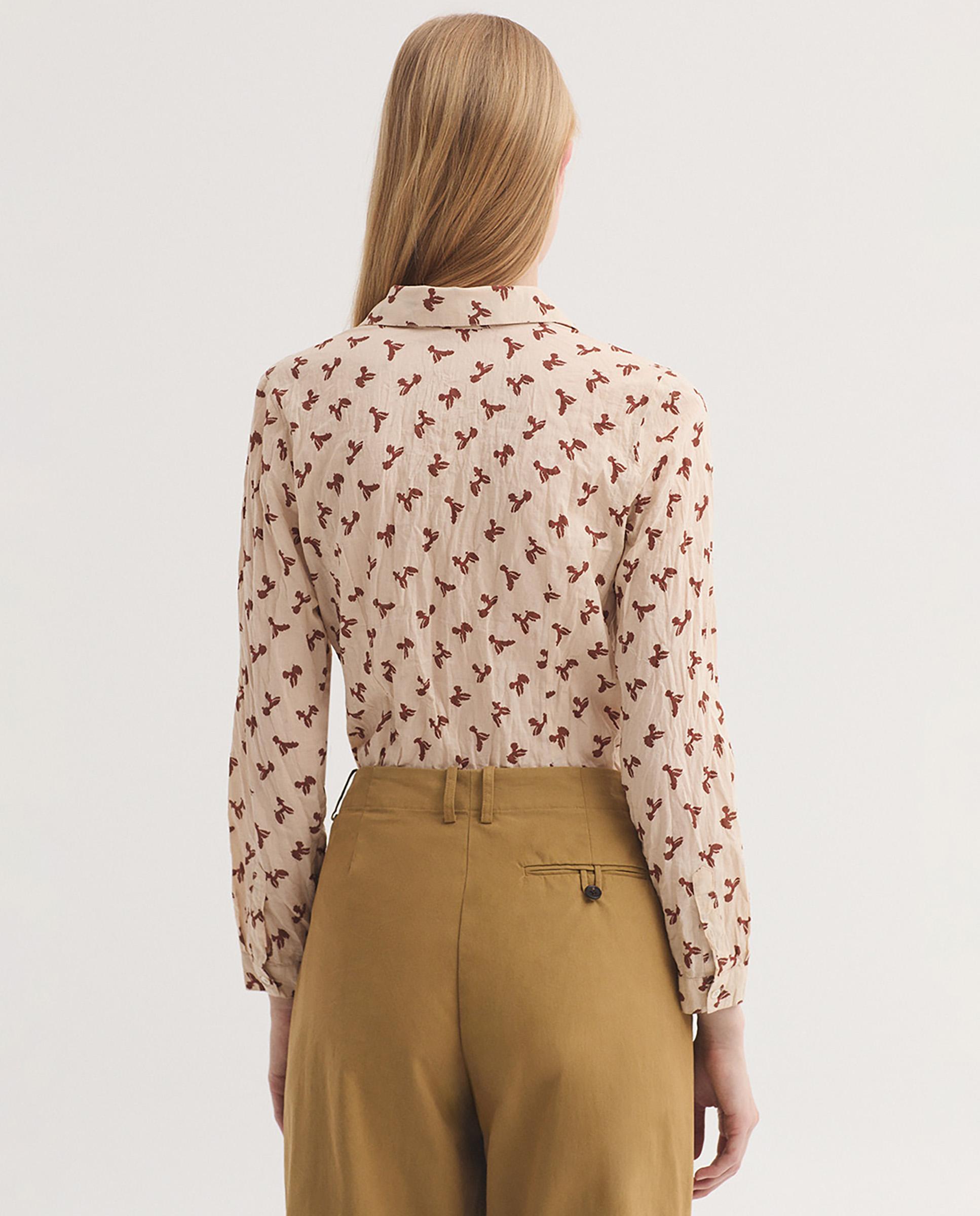 Camisa de mujer 100% algodón con estampados - Nice Things - Beige Beige-4