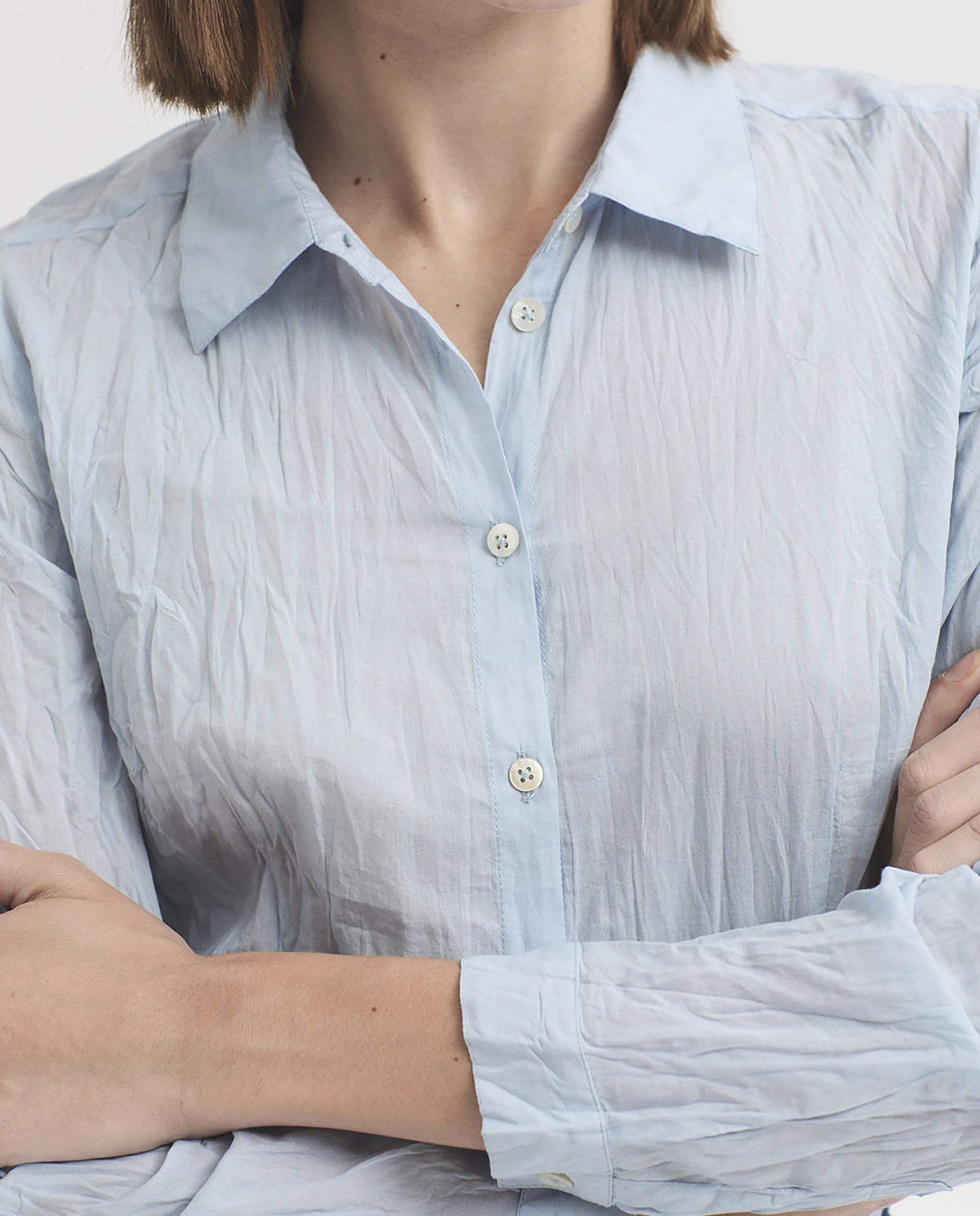 Camisa de mujer 100% algodón lisa - Nice Things - Azul claro Azul claro-3
