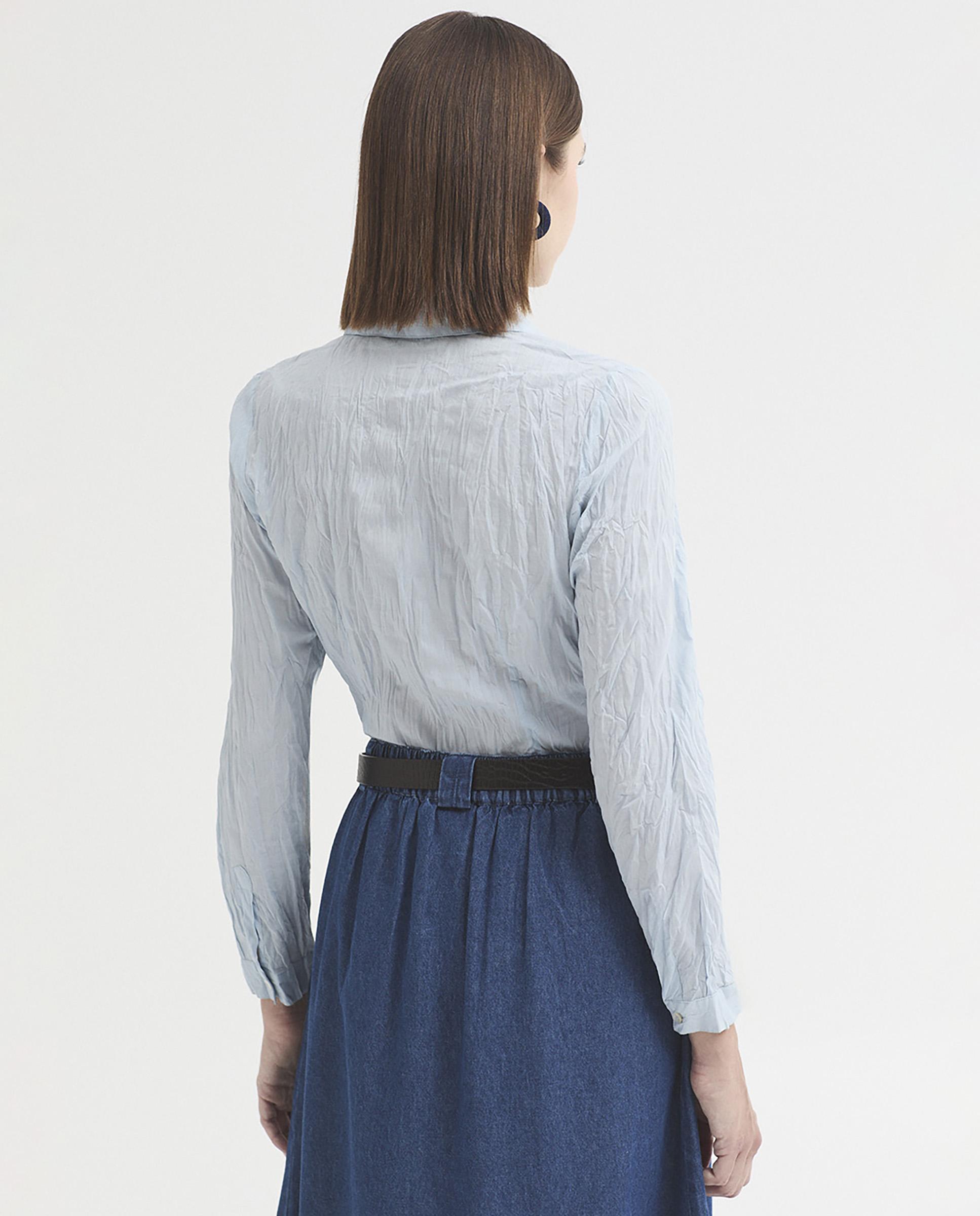 Camisa de mujer 100% algodón lisa - Nice Things - Azul claro Azul claro-4