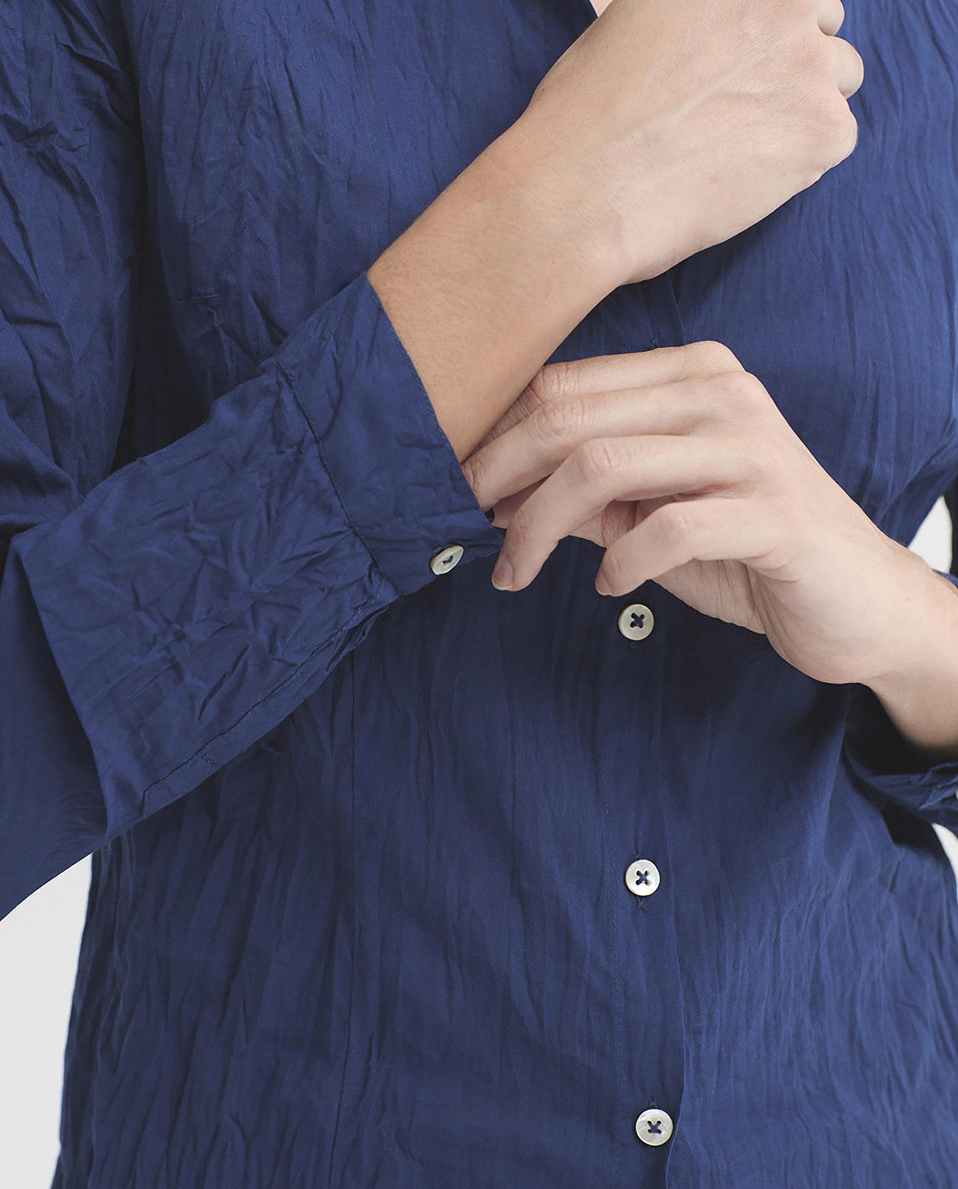 Camisa de mujer 100% algodón lisa - Nice Things - Azul Azul-3
