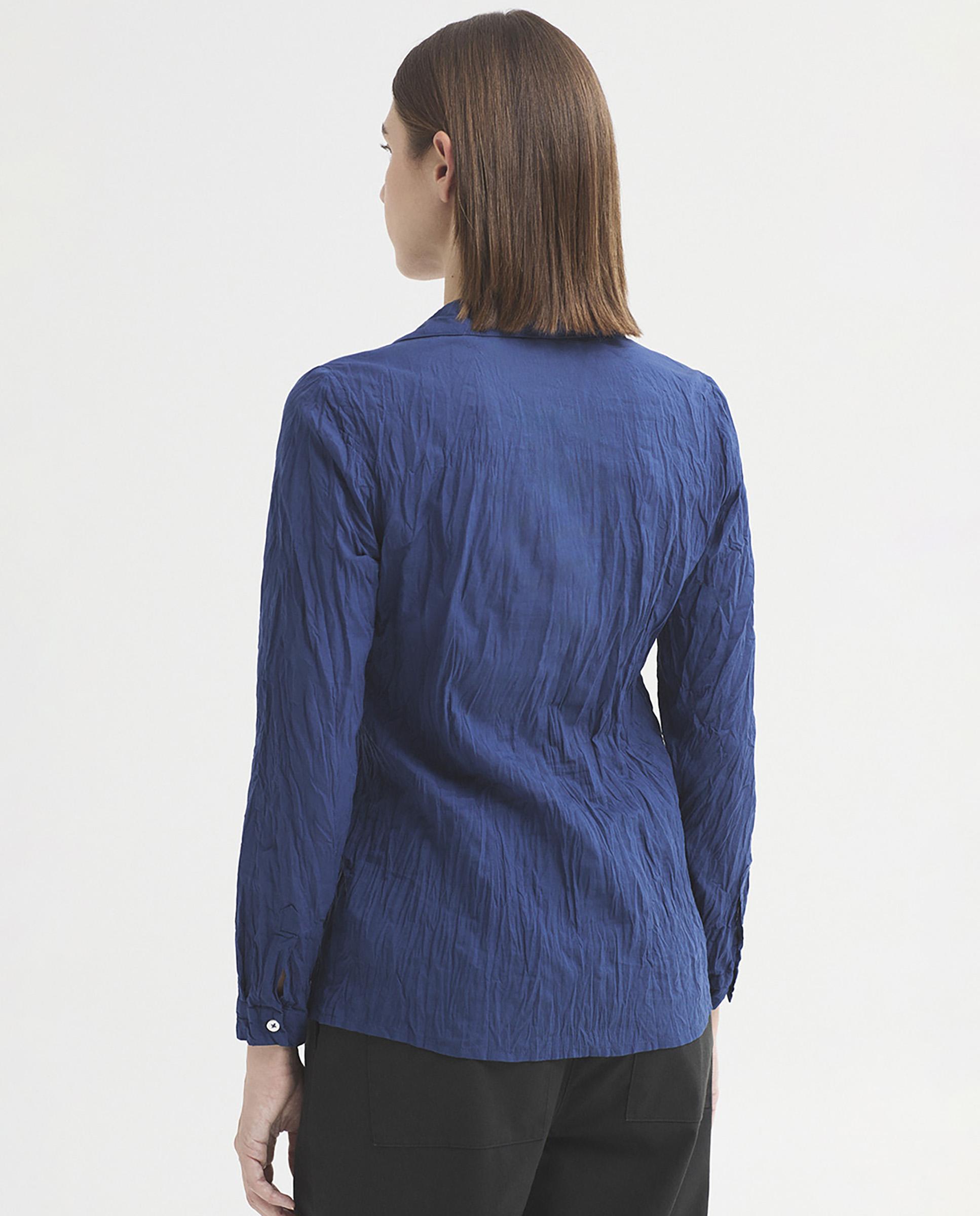 Camisa de mujer 100% algodón lisa - Nice Things - Azul Azul-4