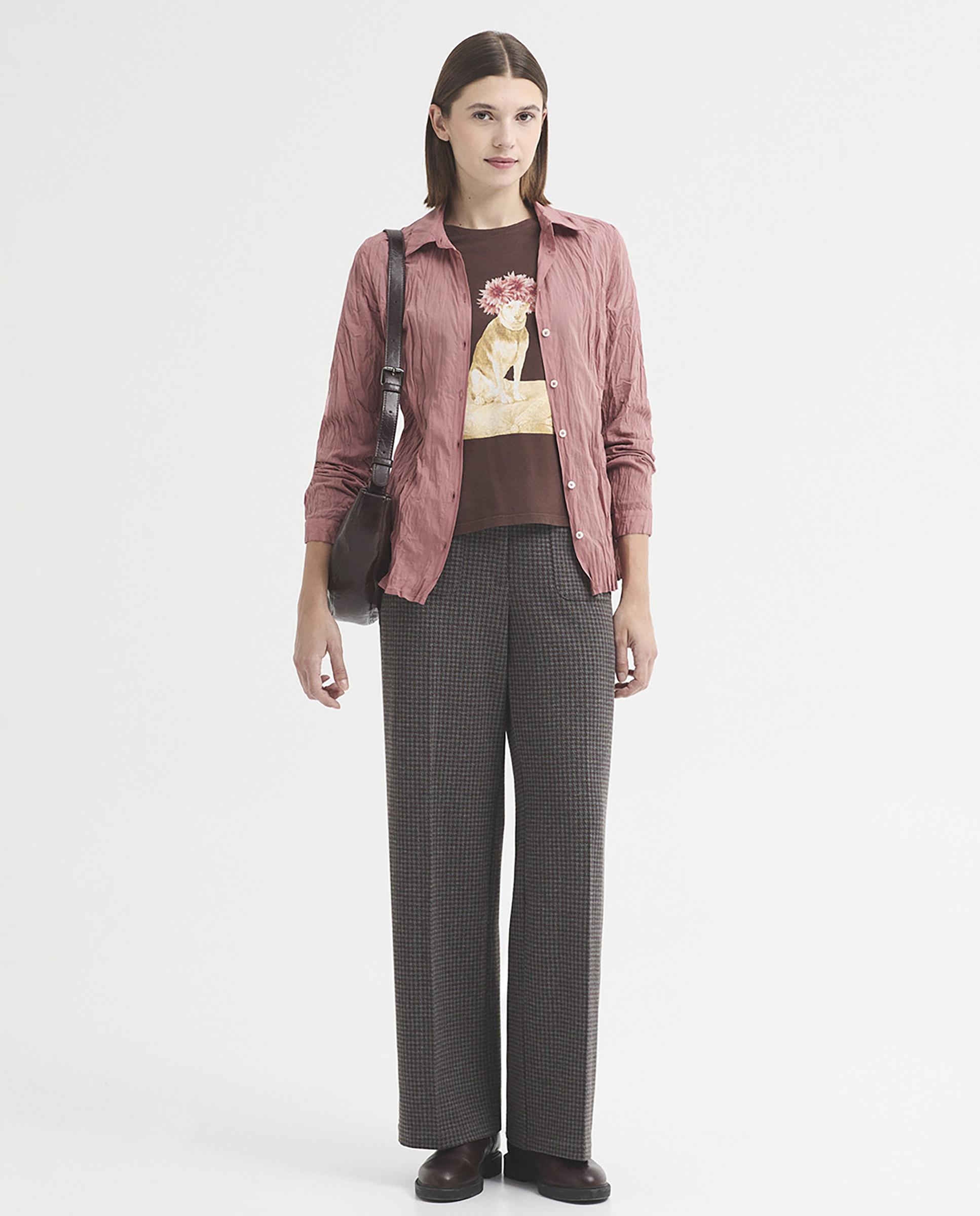 Camisa de mujer 100% algodón lisa - Nice Things - Rosa Rosa-6